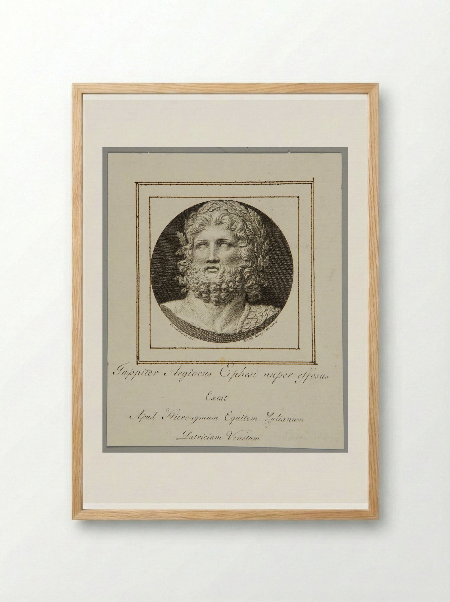 Jupiter Aegiocus, after the Antique - Raphael Morghen - Framed Print Wood