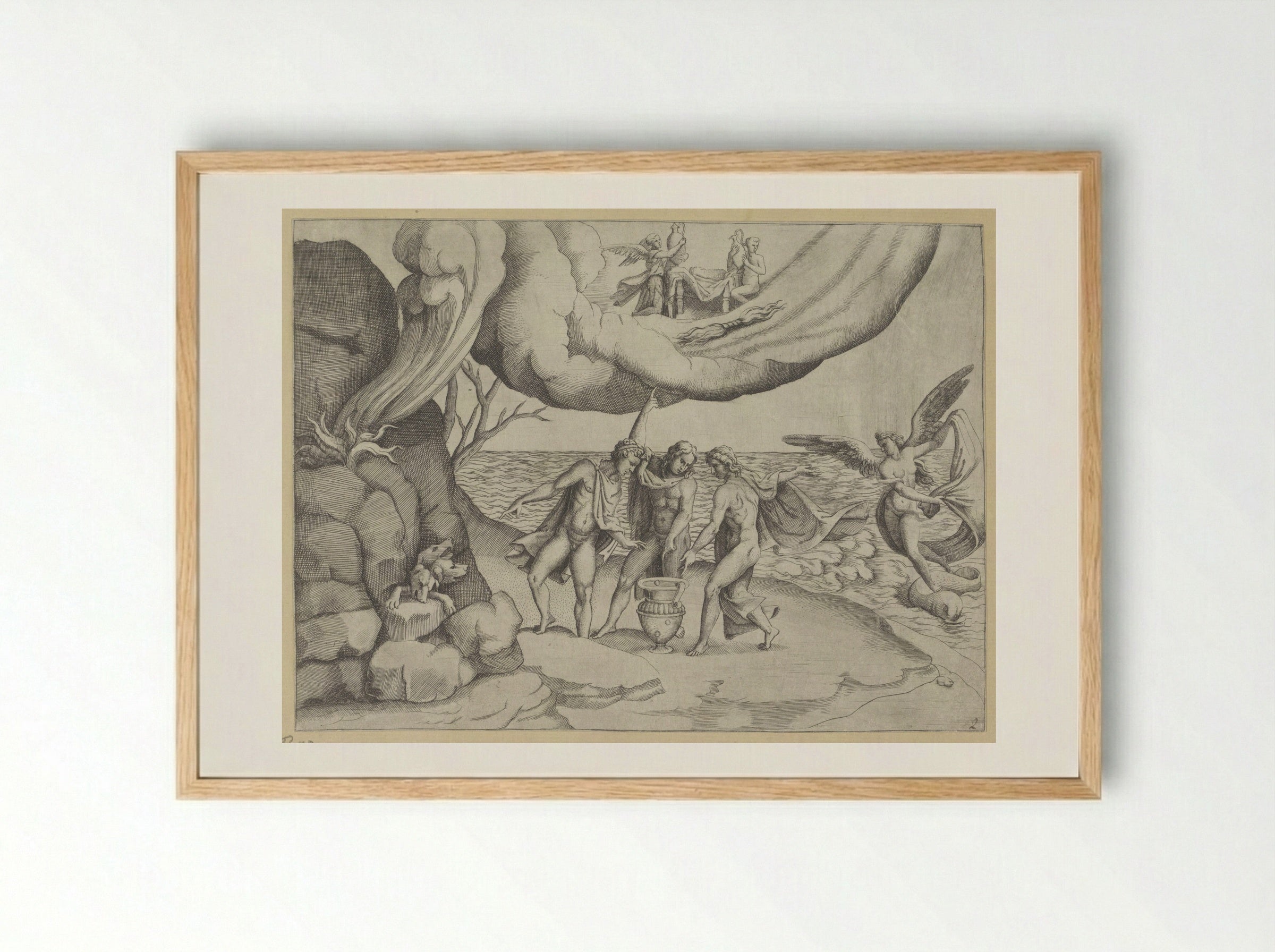 Jupiter, Neptune and Pluto Dividing the Universe - Giulio Bonasone - Framed Print Wood