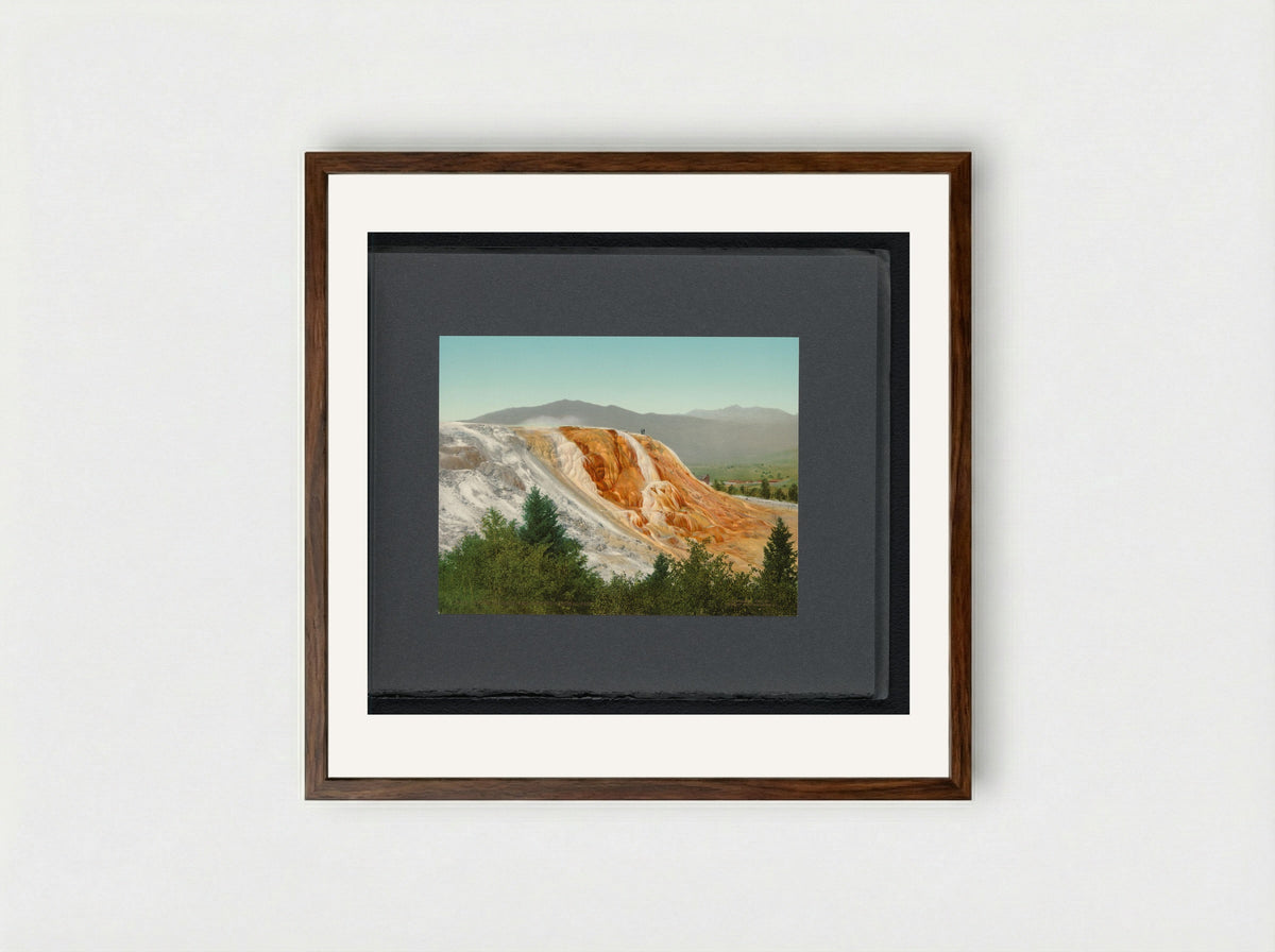 Jupiter Terrace, Yellowstone National Park - William Henry Jackson - Framed Print Dark Wood