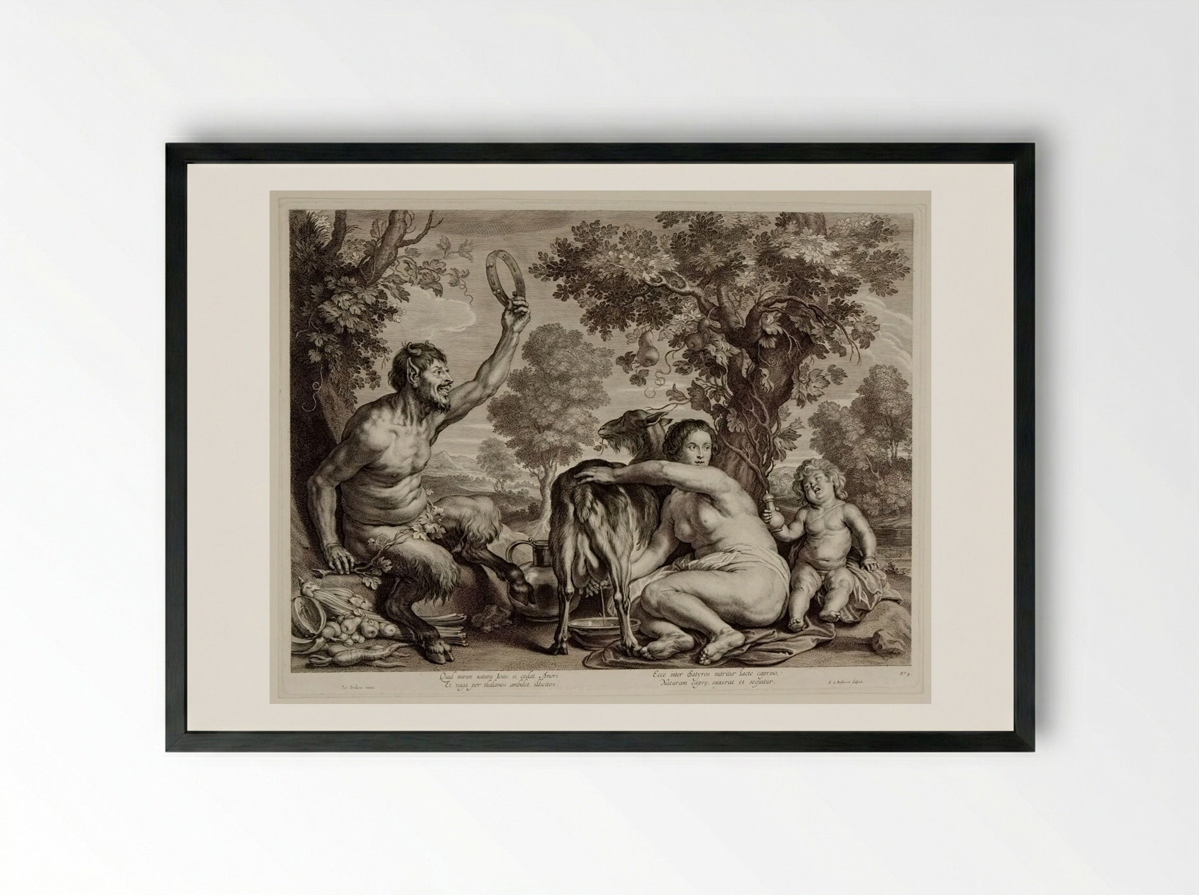 Jupiter and Amaltheia - Schelte Adamsz. Bolswert - Framed Print Black