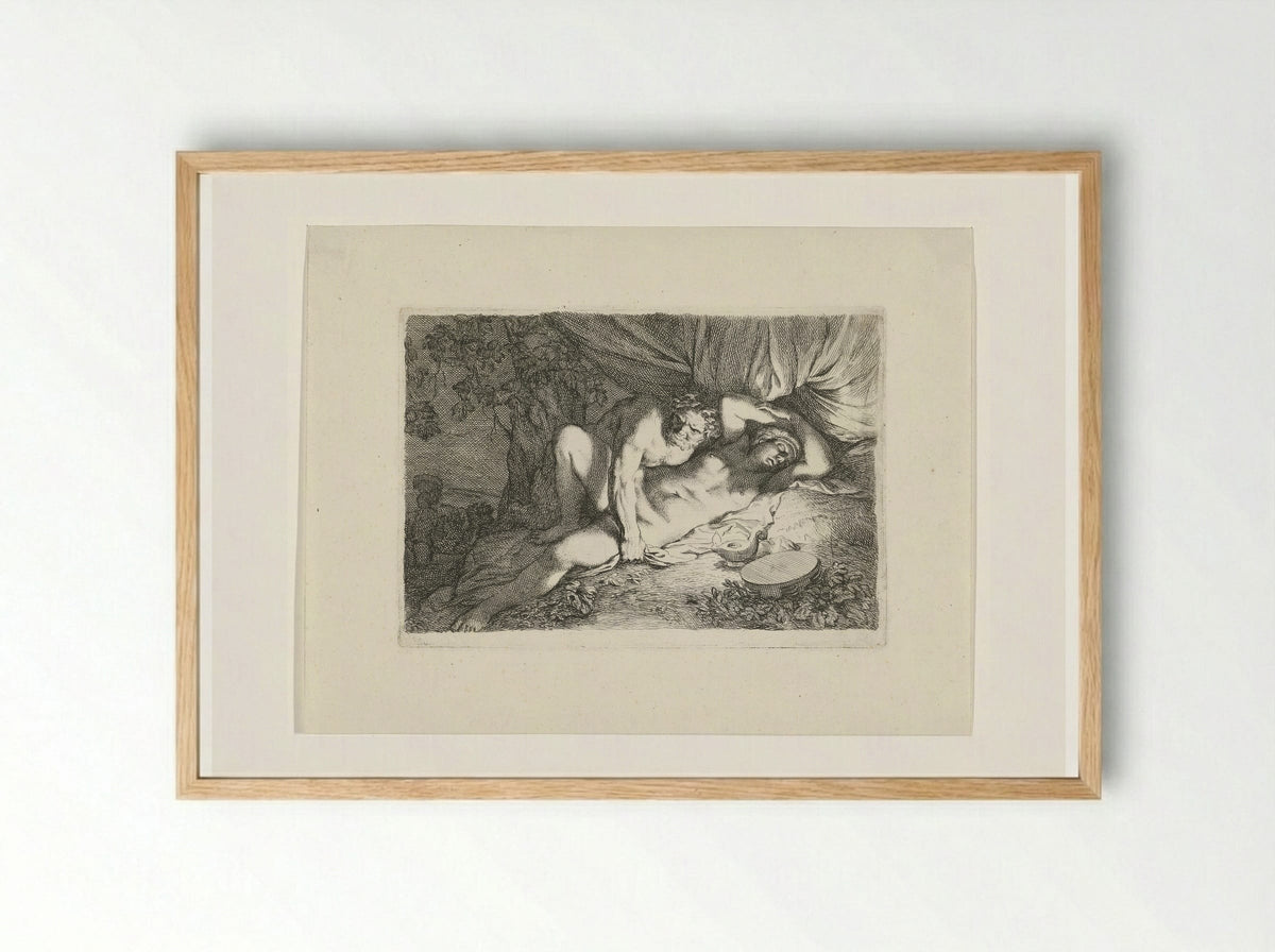 Jupiter and Antiope - Gerard de Lairesse - Framed Print Wood