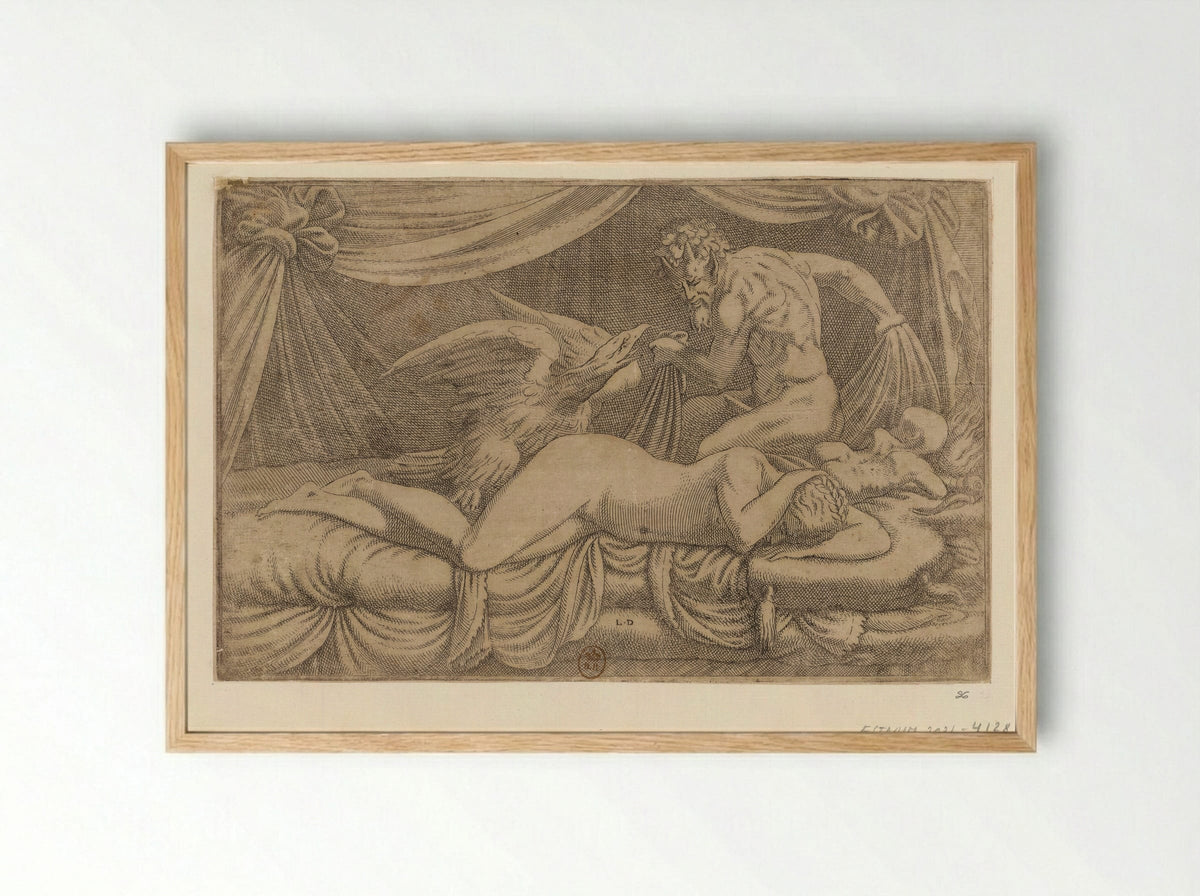 Jupiter and Antiope - Léon Davent - Framed Print Wood
