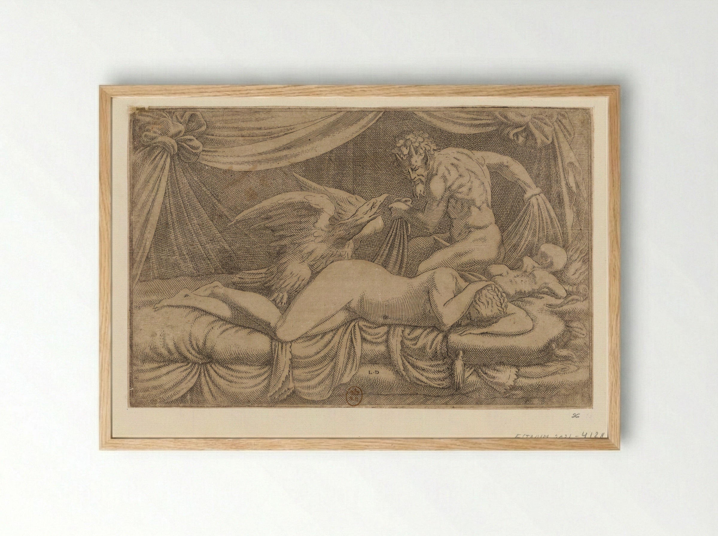 Jupiter and Antiope - Léon Davent - Framed Print Wood