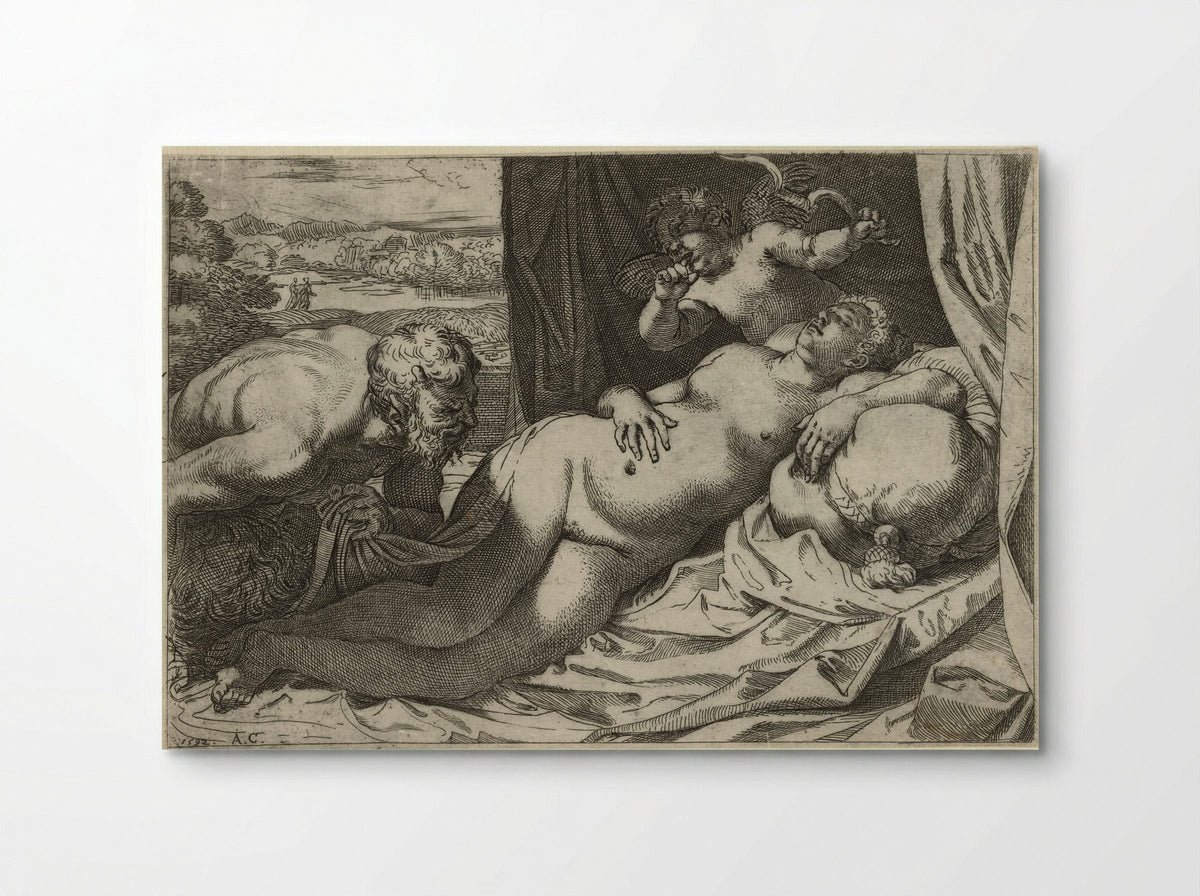 Jupiter and Antiope - Annibale Carracci - Poster