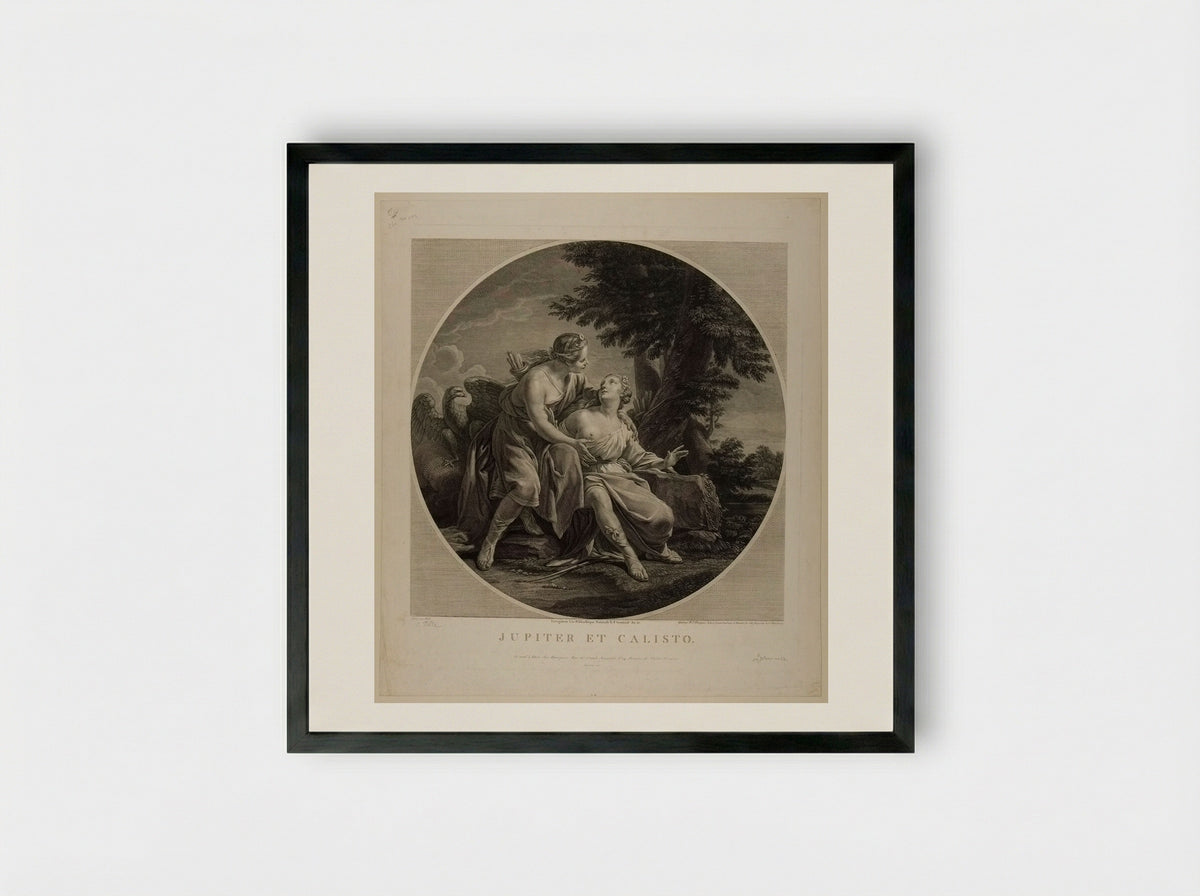 Jupiter and Callisto - Benoit Louis Henriquez - Framed Print Black