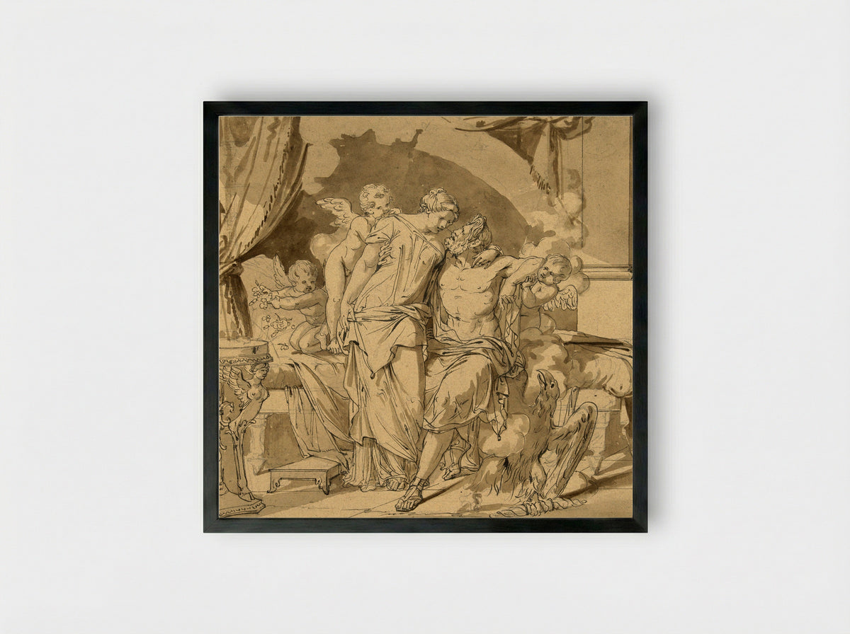 Jupiter and Juno Embracing - Jean-François Bosio - Framed Print Black