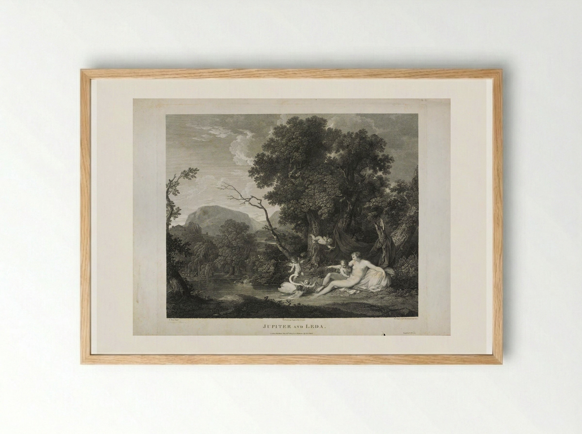 Jupiter and Leda - Francesco Bartolozzi - Framed Print Wood