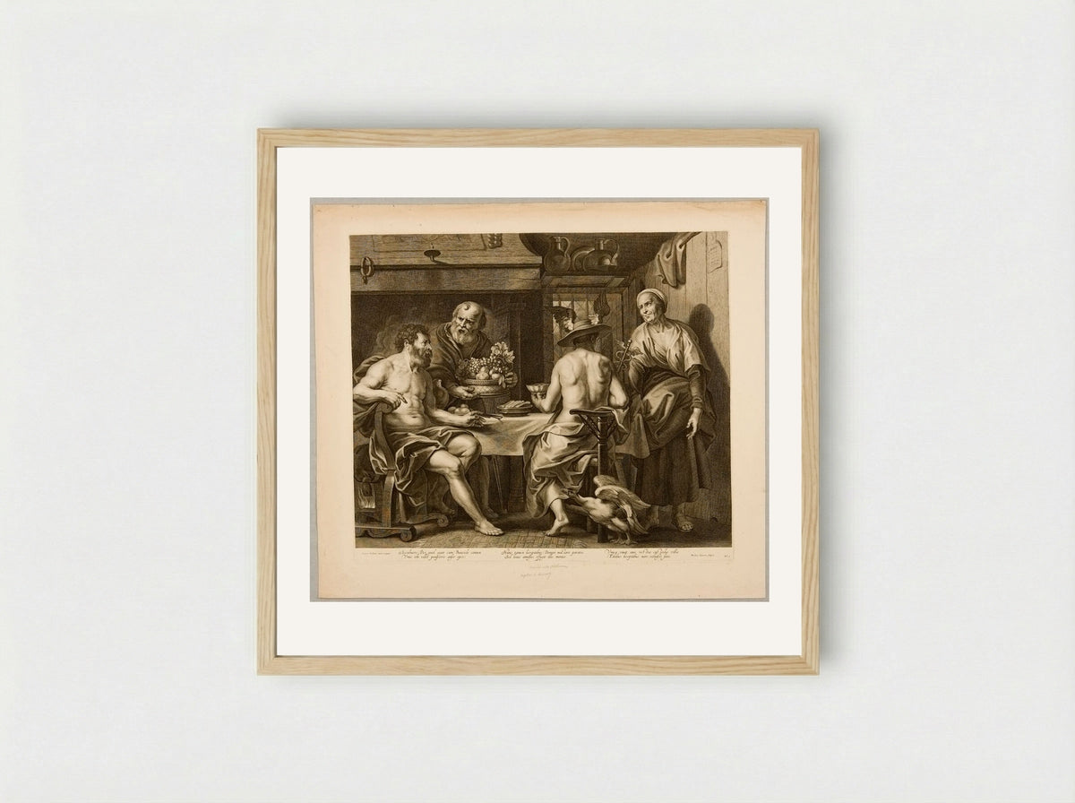 Jupiter and Mercury with Philemon and Baucis - Nicolas Lauwers - Framed Print Wood
