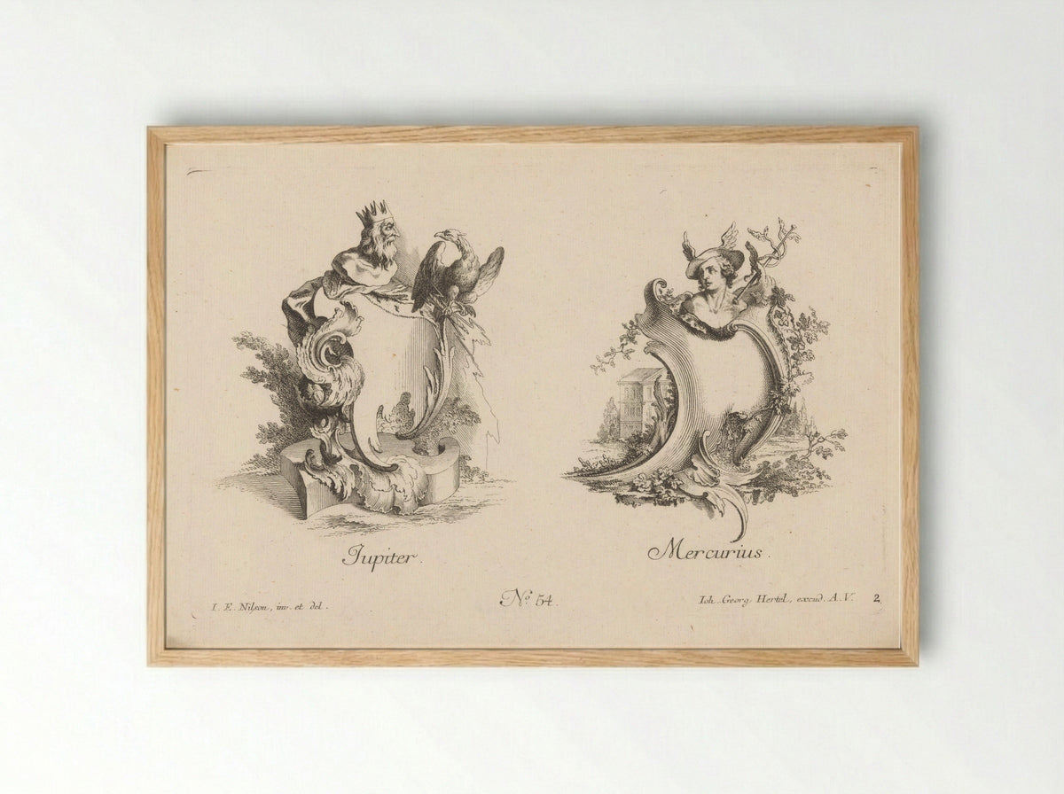 Jupiter and Mercury - Jakob Wangner - Framed Print Wood
