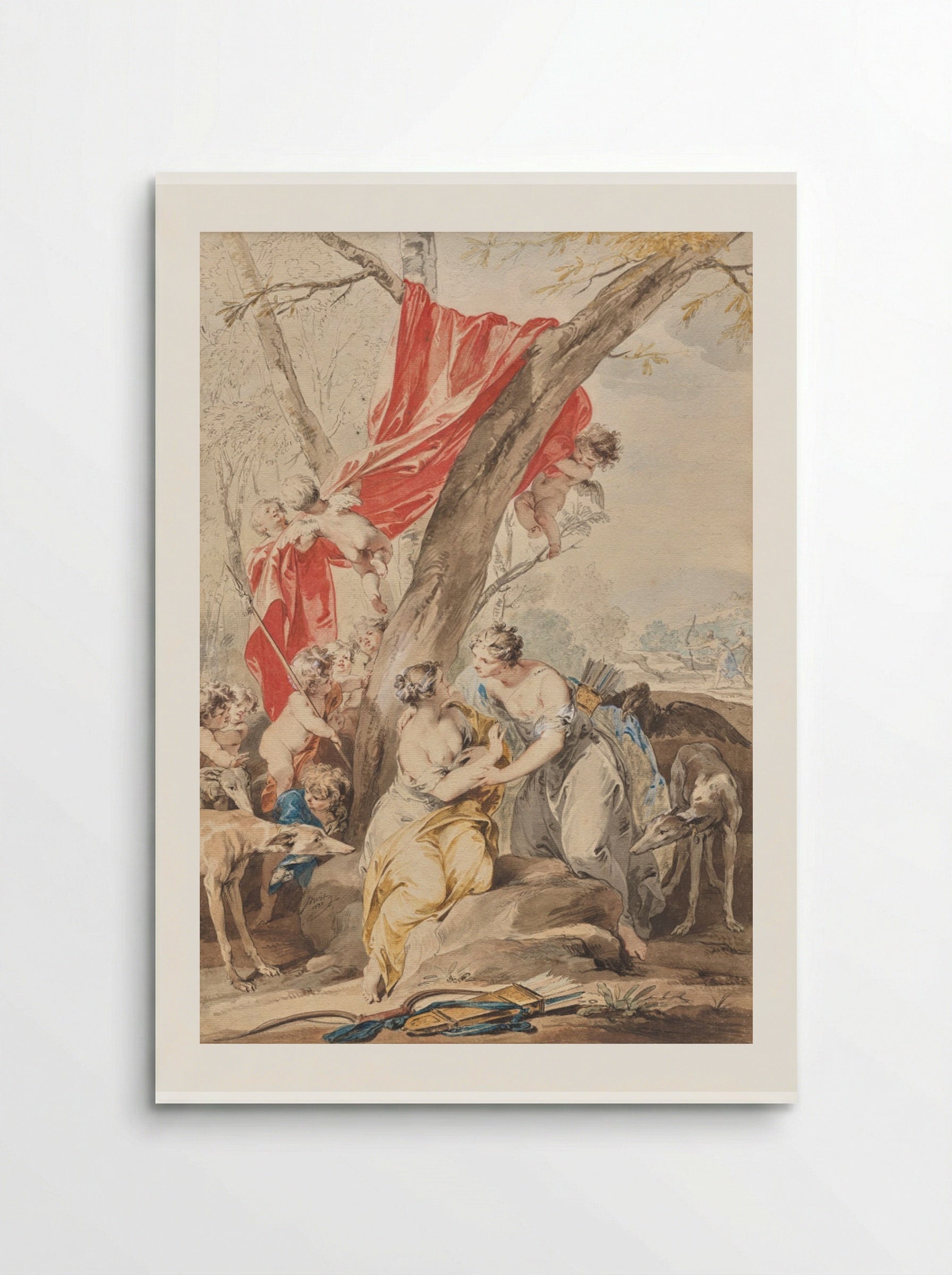 Jupiter (in the guise of Diana) and Callisto - Jacob de Wit - Poster