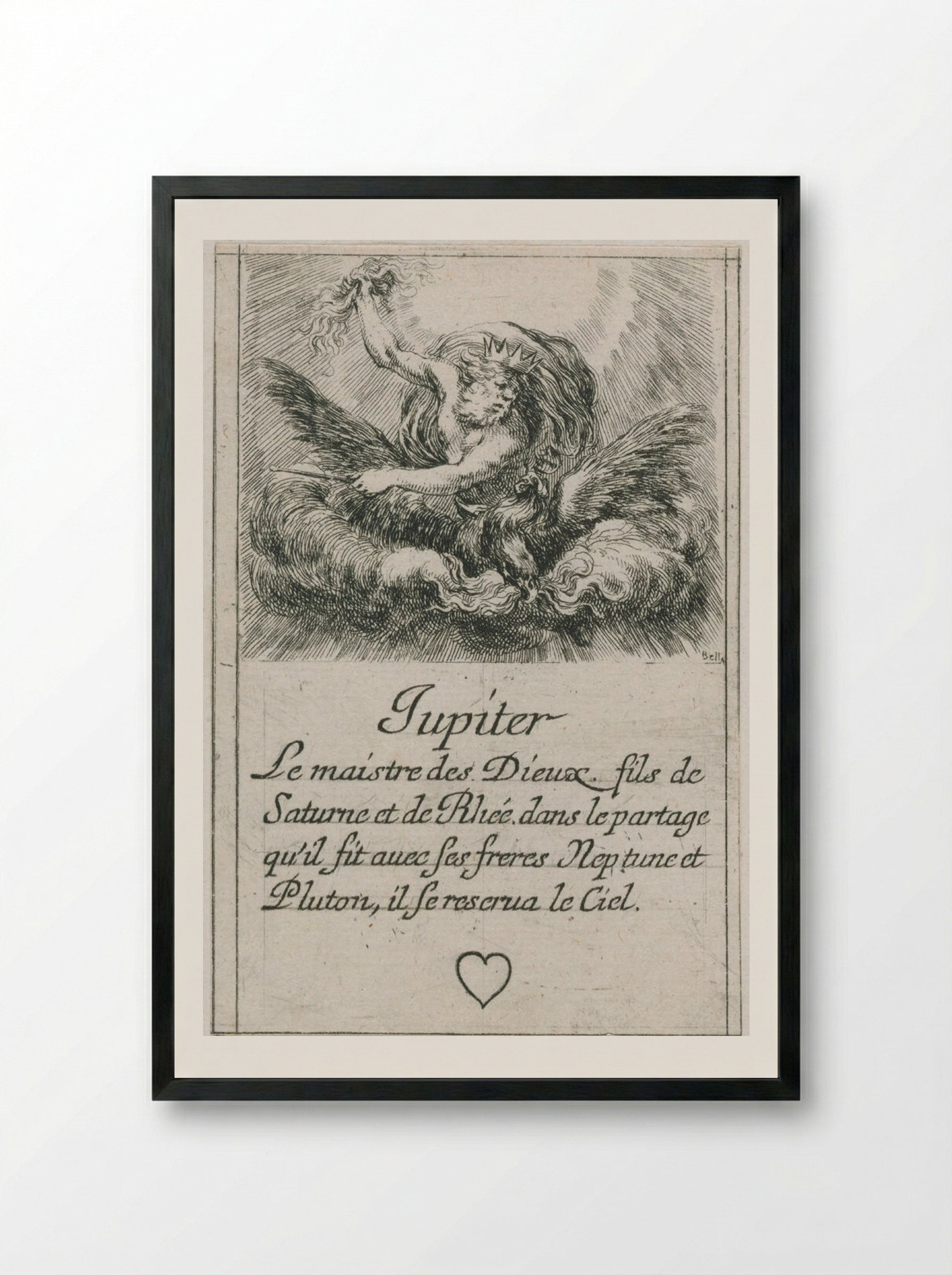 Jupiter - Stefano Della Bella - Framed Print Black