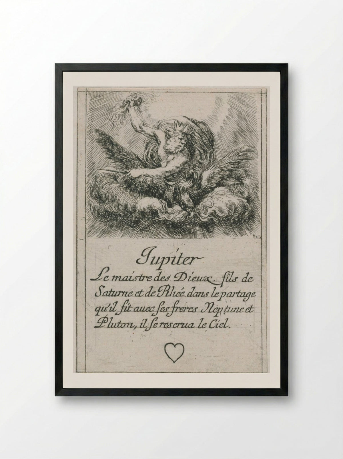 Jupiter - Stefano Della Bella - Framed Print Black