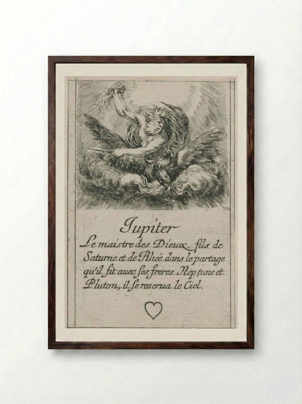 Jupiter - Stefano Della Bella - Framed Print Dark Wood