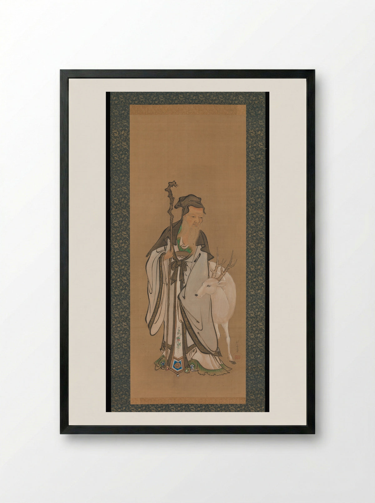 Jurōjin - Kano Tanshin (Moromichi) - Framed Print Black
