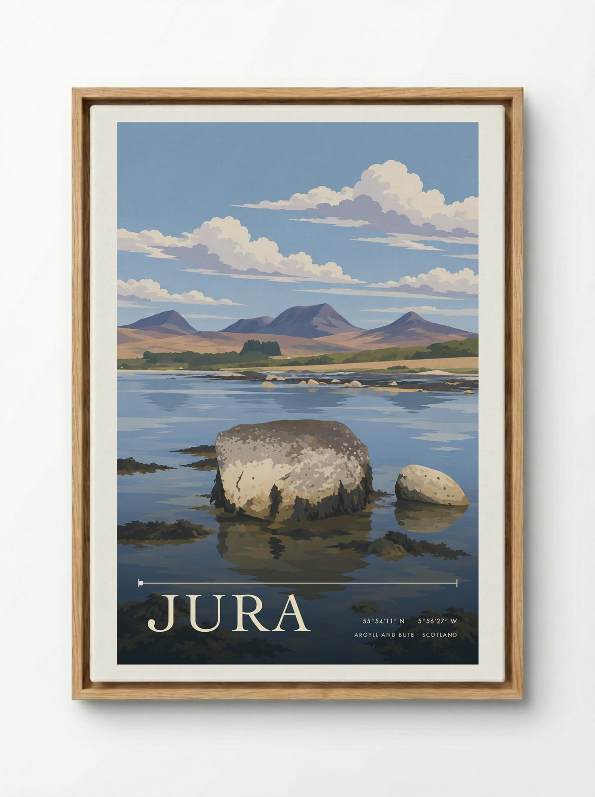 Jura, Argyll and Bute | Travel Poster - Framed Canvas Wood