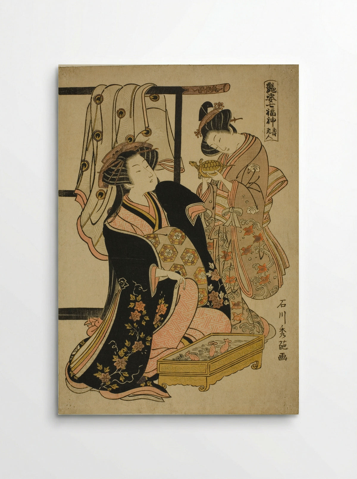 Jurojin, from the series The Seven Gods of Good Fortune - Ishikawa Toyonobu - Poster