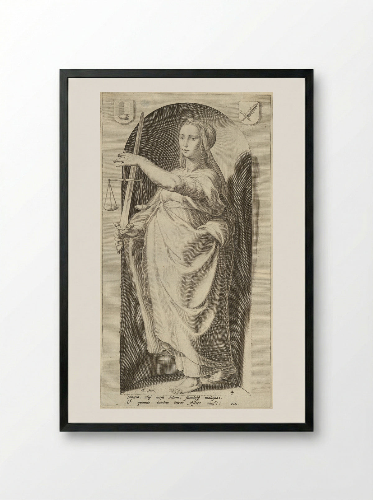Justice - Jacob Matham - Framed Print Black