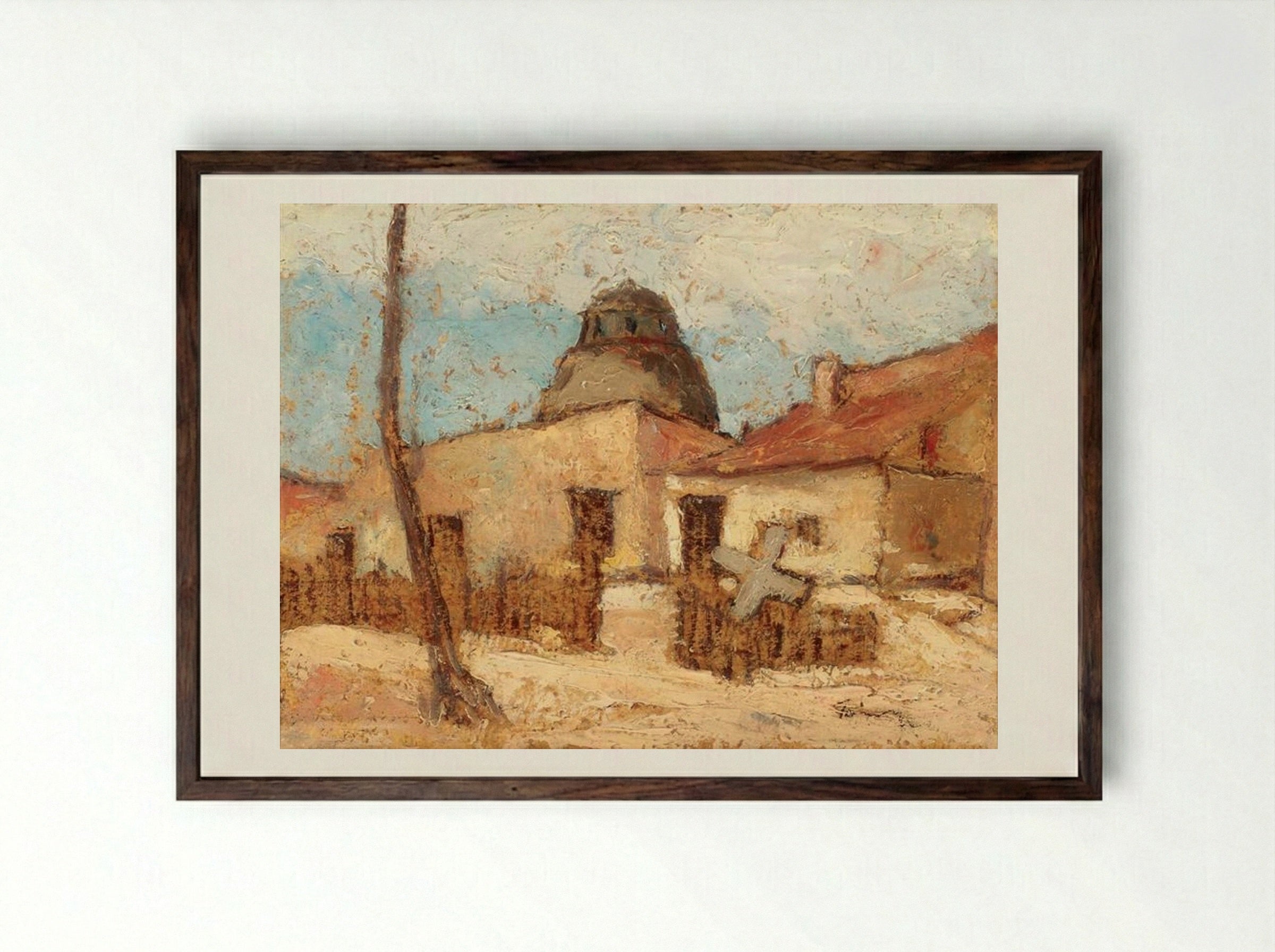 Kârdjali Landscape - Nicolae Tonitza - Framed Print Dark Wood