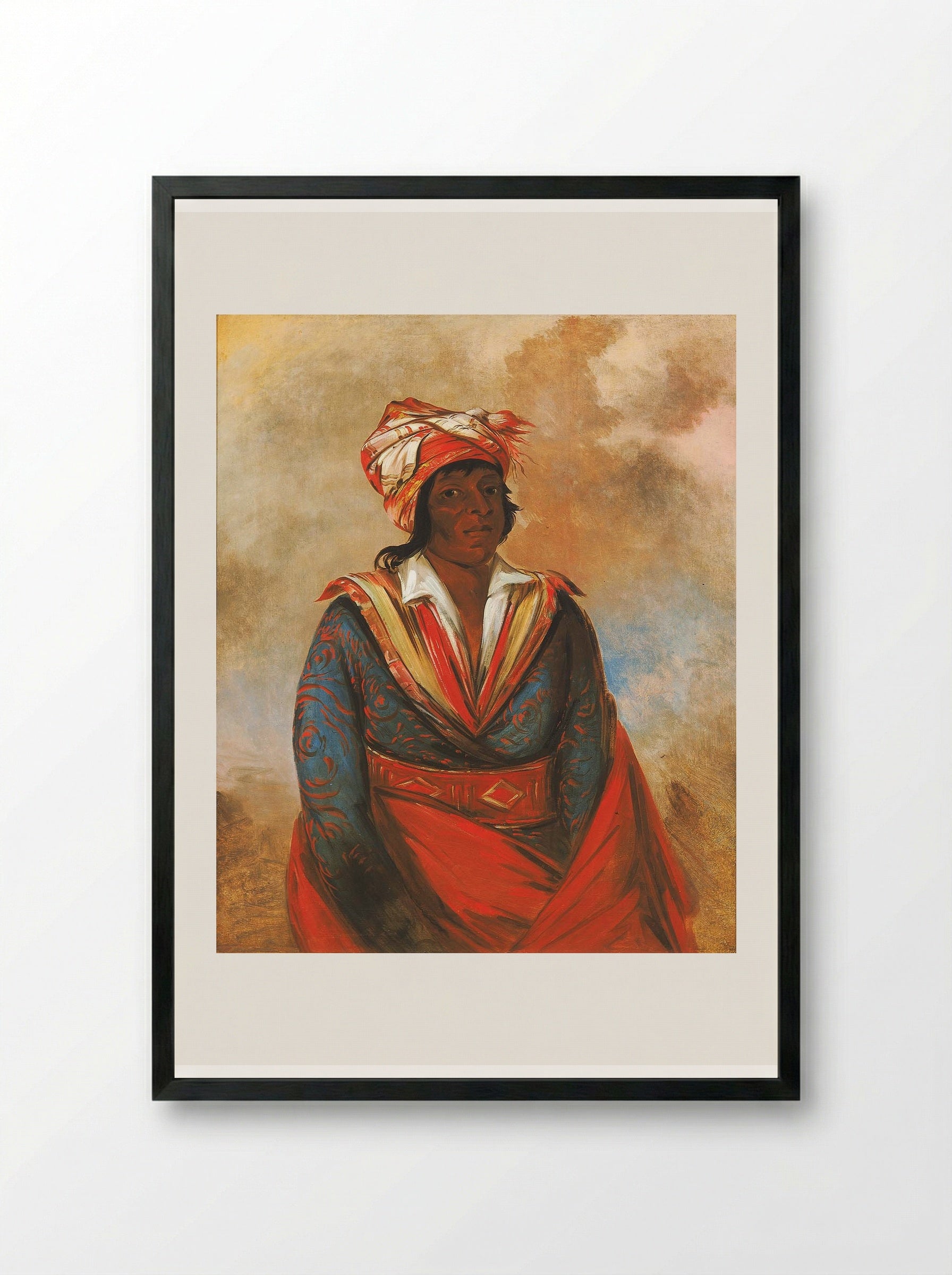 Kút-tee-o-túb-bee, How Did He Kill, a Noted Brave (Choctaw) - George Catlin - Framed Print Black
