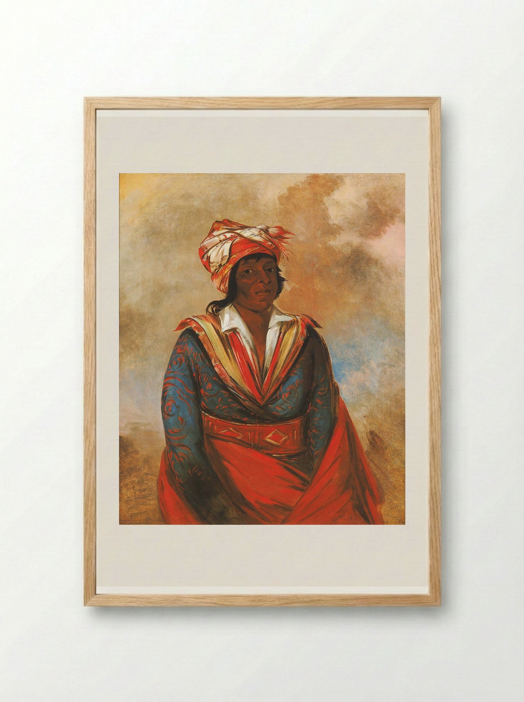 Kút-tee-o-túb-bee, How Did He Kill, a Noted Brave (Choctaw) - George Catlin - Framed Print Wood
