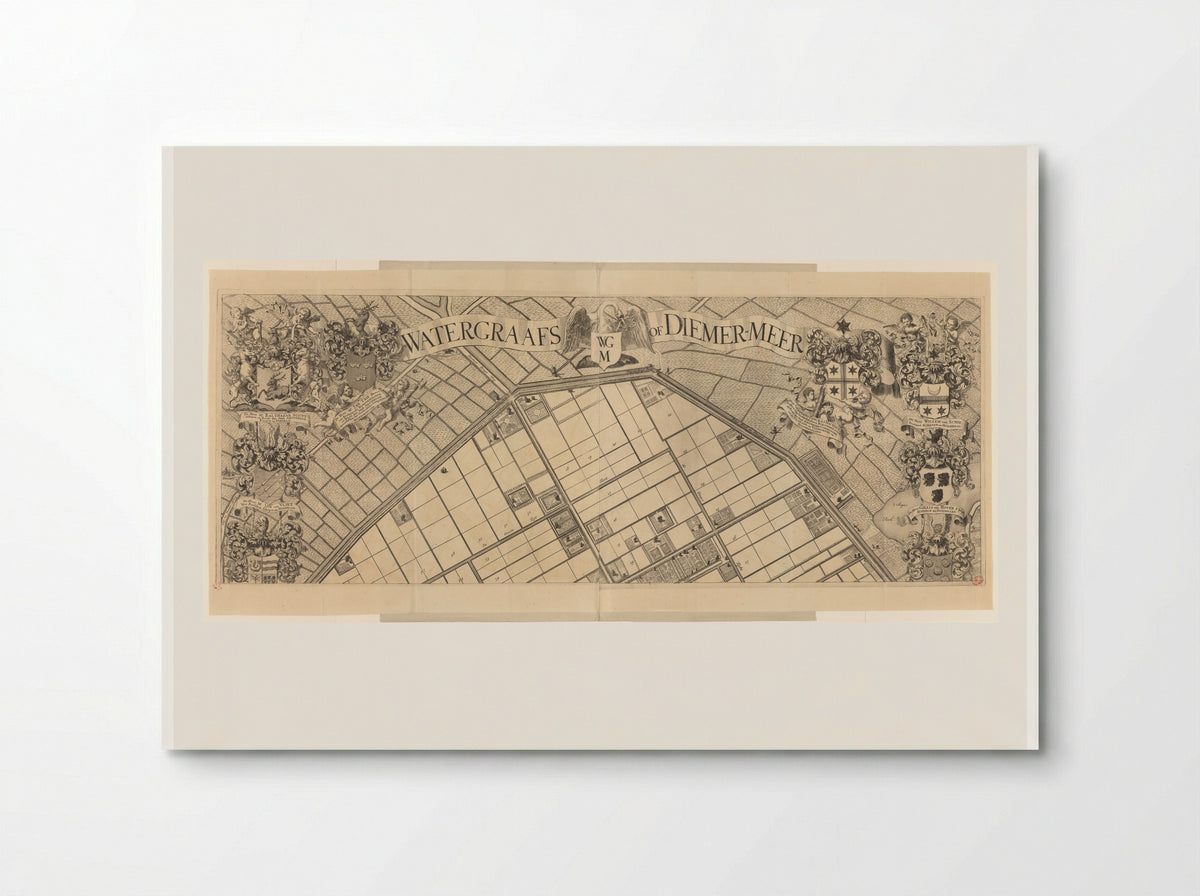 Kaart van de Watergraafsmeer (bovenste deel) - Pieter van den Berge - Poster