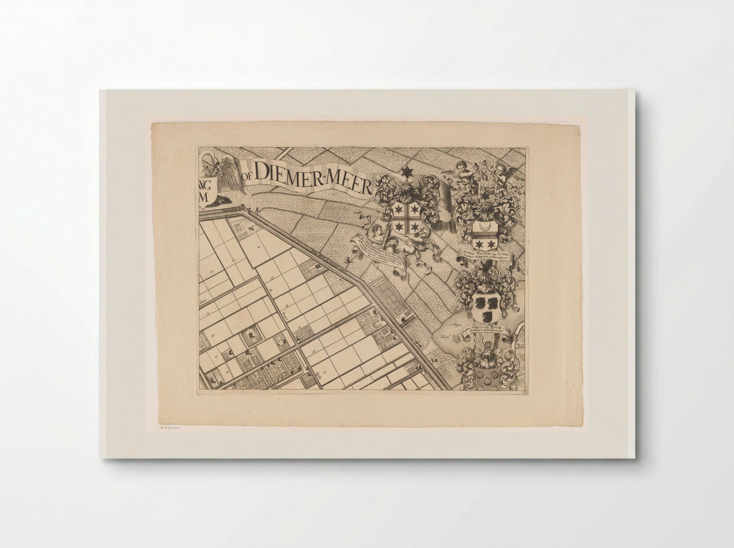 Kaart van de Watergraafsmeer (deel rechtsboven) - Pieter van den Berge - Poster