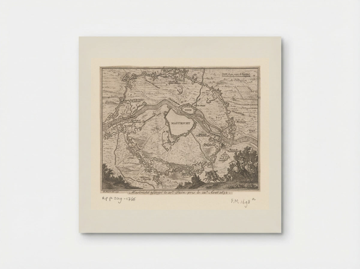 Kaart van de belegering van Maastricht, 1632 - Pierre Humbert - Poster