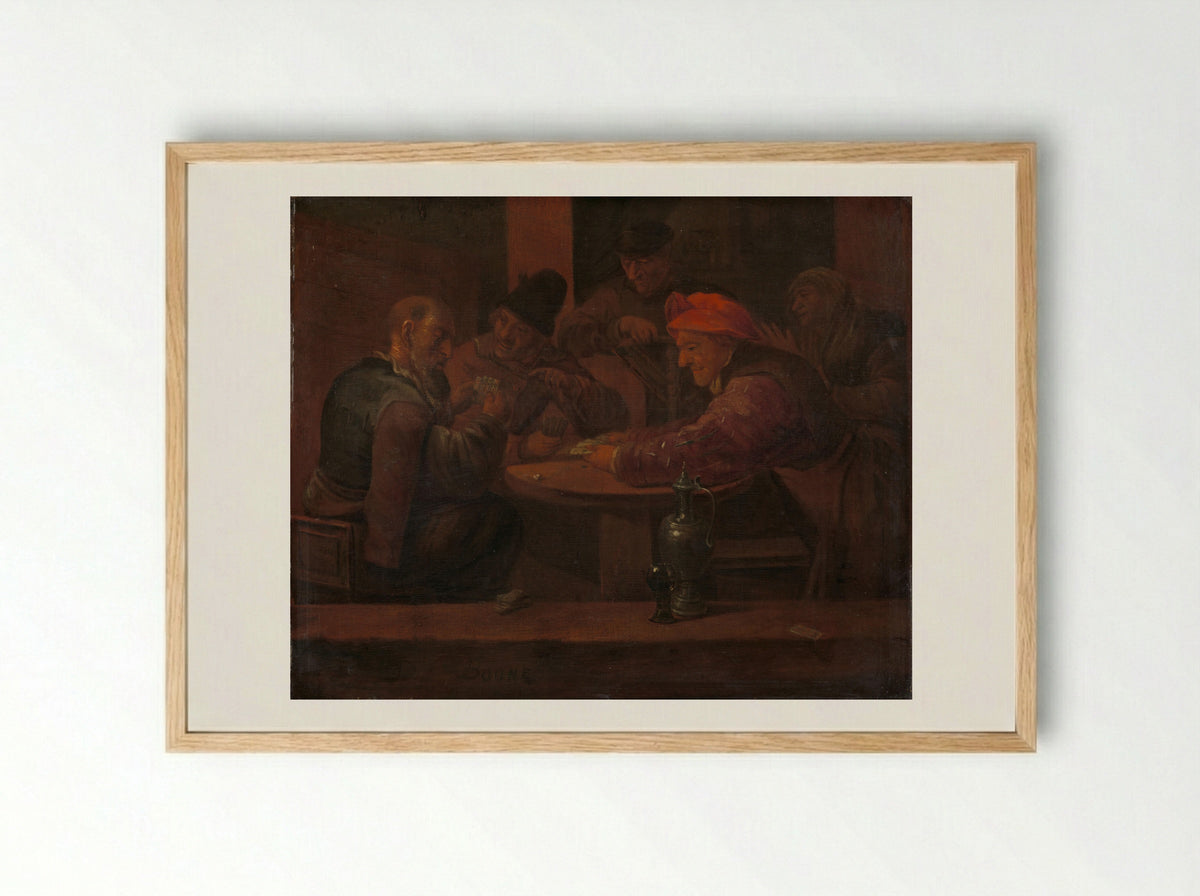 Kaartspelende mannen (Card Players) - Daniël Boone - Framed Print Wood
