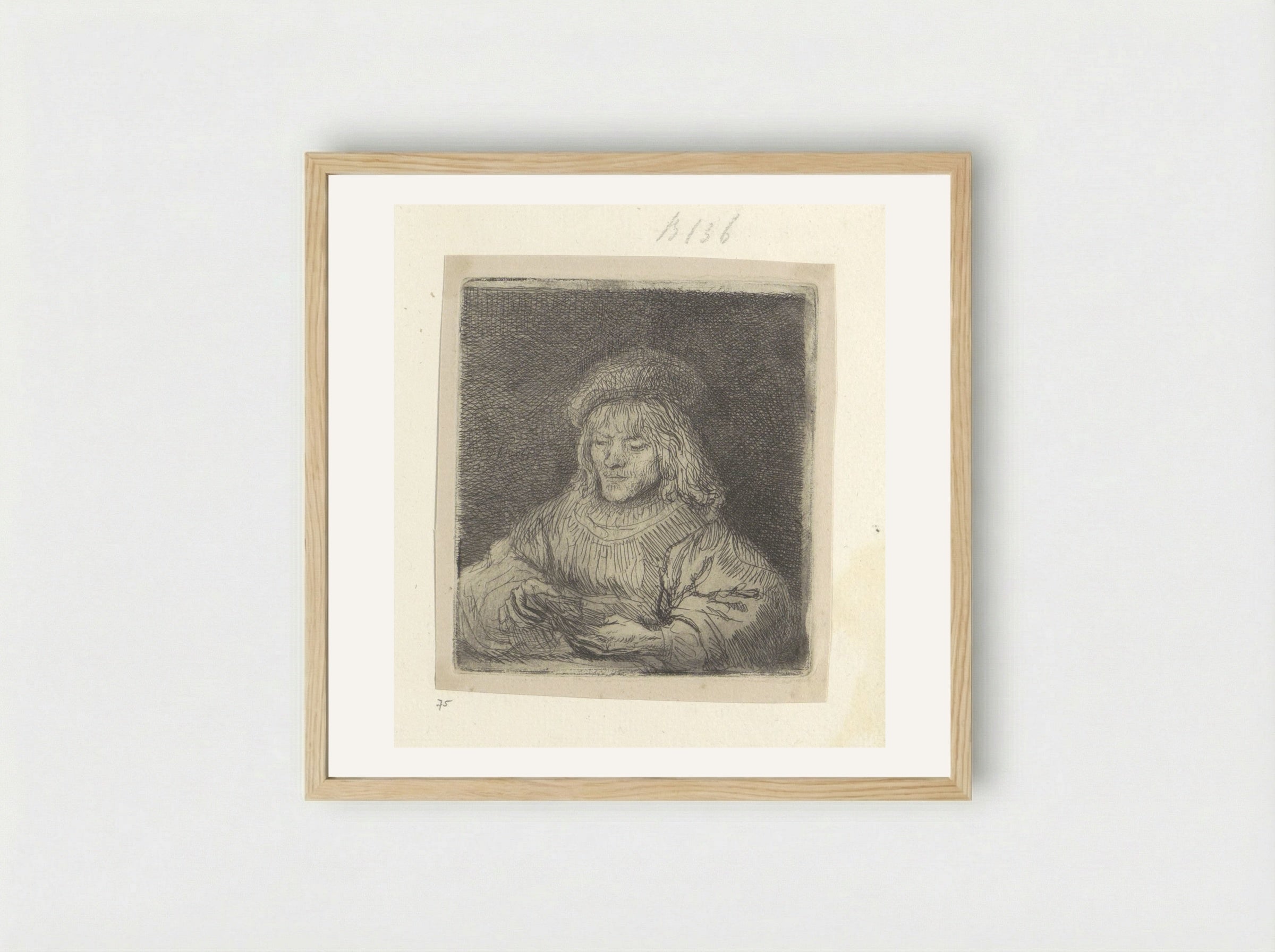 Kaartspeler - Henry Louis Basan - Framed Print Wood