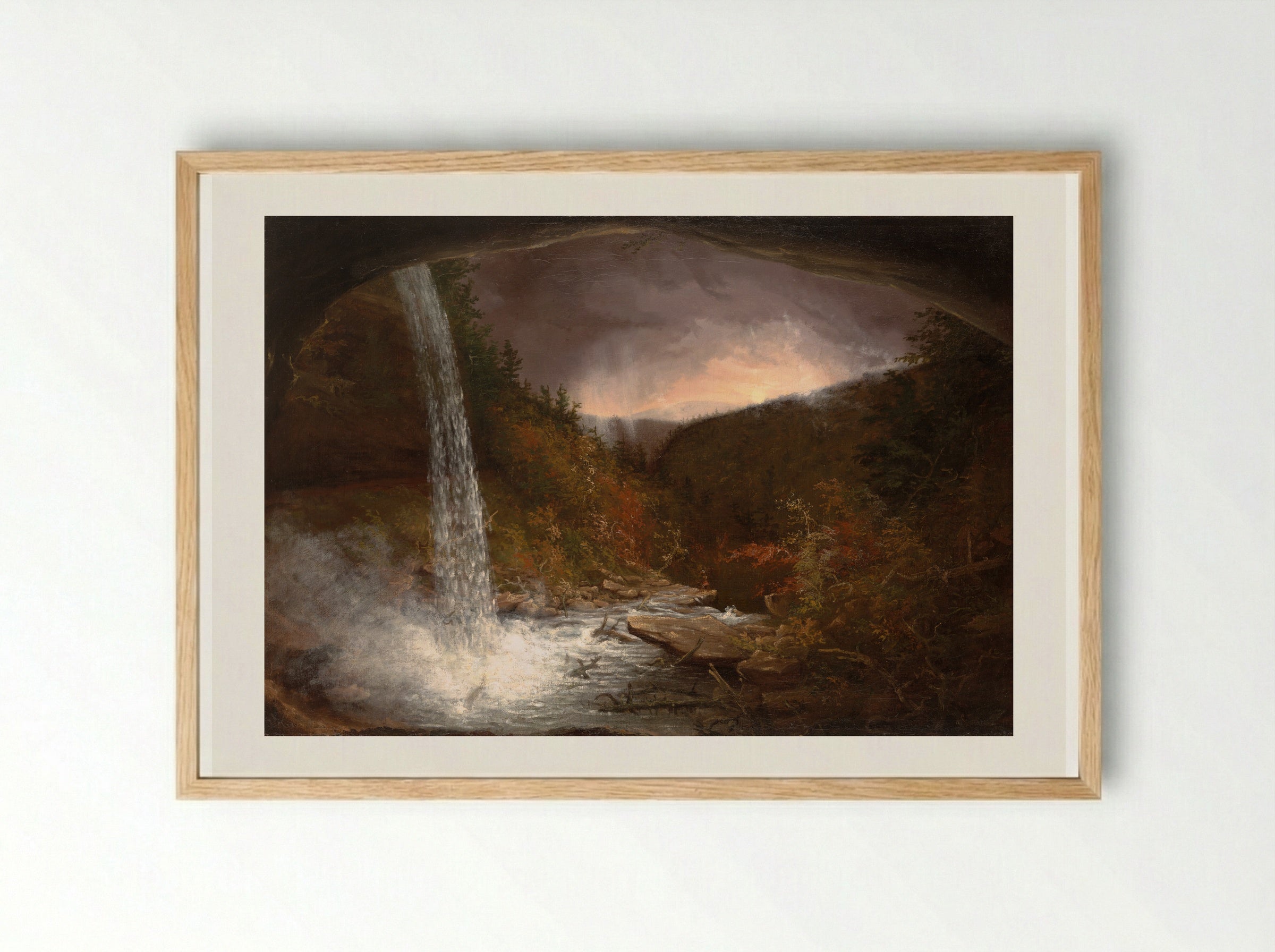 Kaaterskill Falls - Thomas Cole - Framed Print Wood