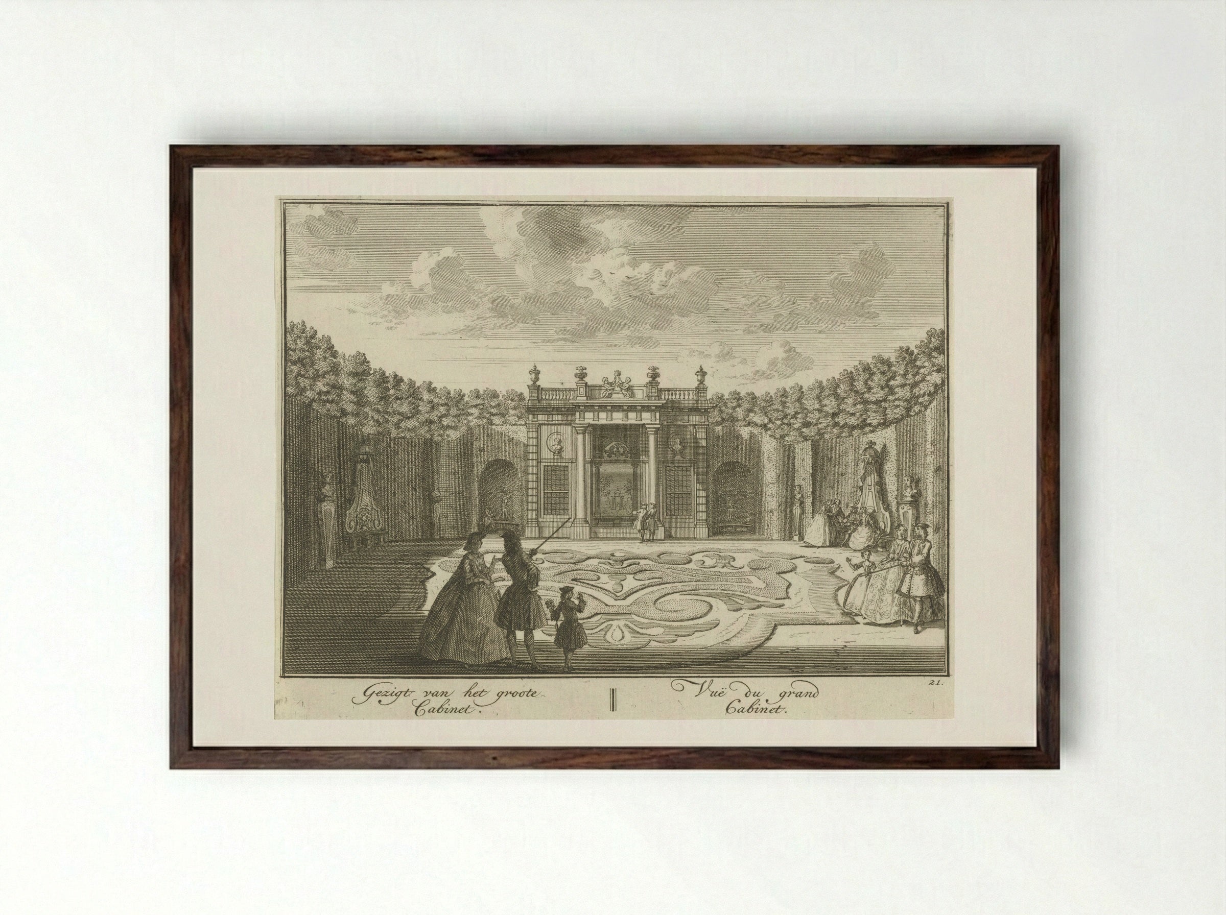 Kabinet in de tuin van Huis ter Meer te Maarssen - Hendrik de Leth - Framed Print Dark Wood