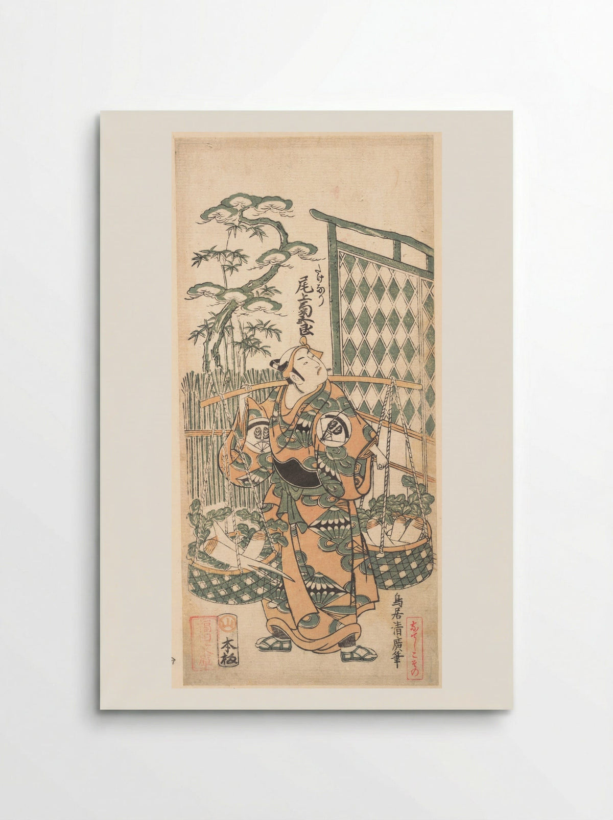 Kabuki Actor Onoe Kikugorō I in The Belle of Asakusa Temple - Torii Kiyohiro - Poster