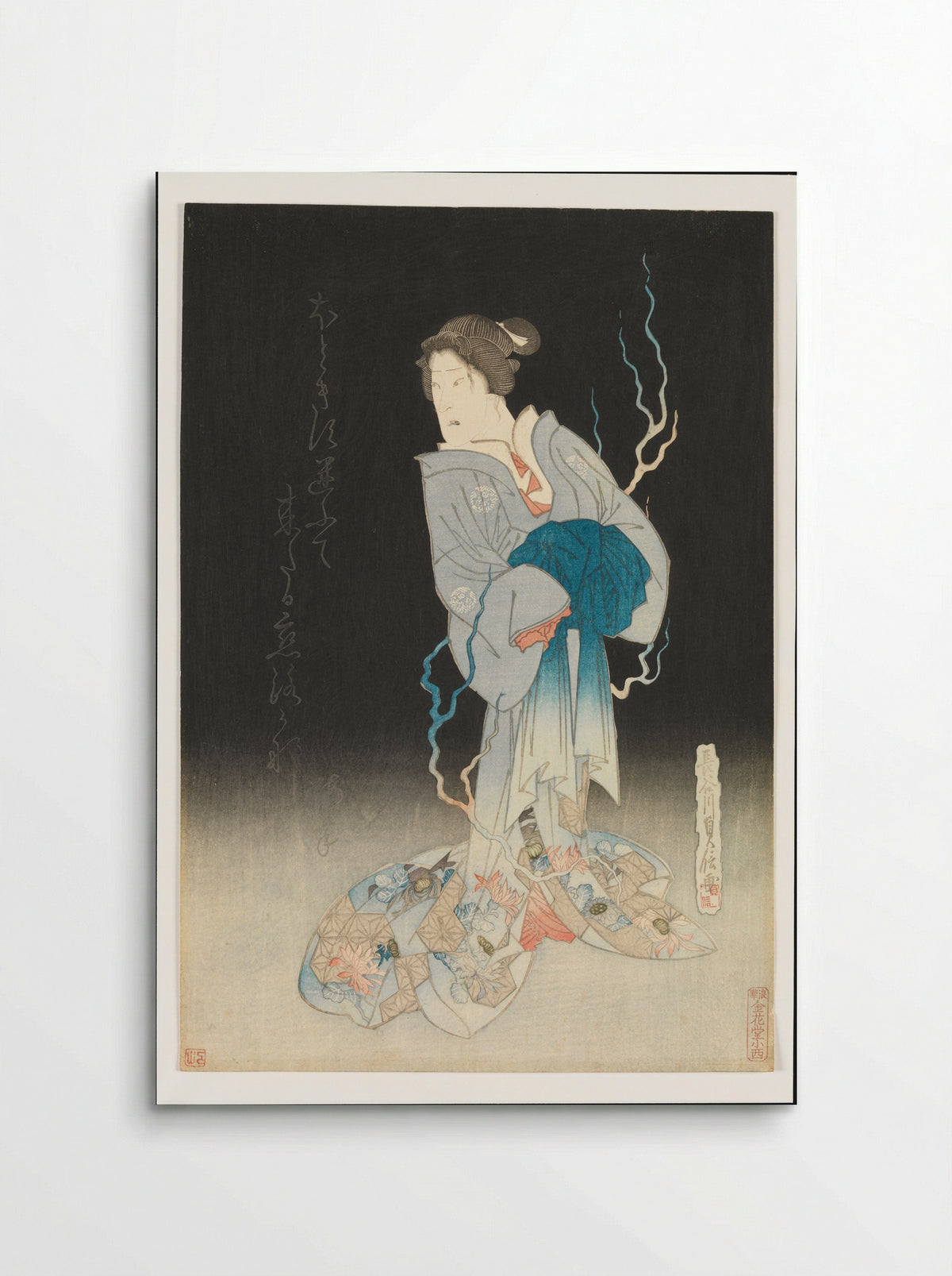 Kabuki Actor Onoe Kikugorō III as the Spirit of the Courtesan Yonakishii - Hasegawa Sadanobu - Poster