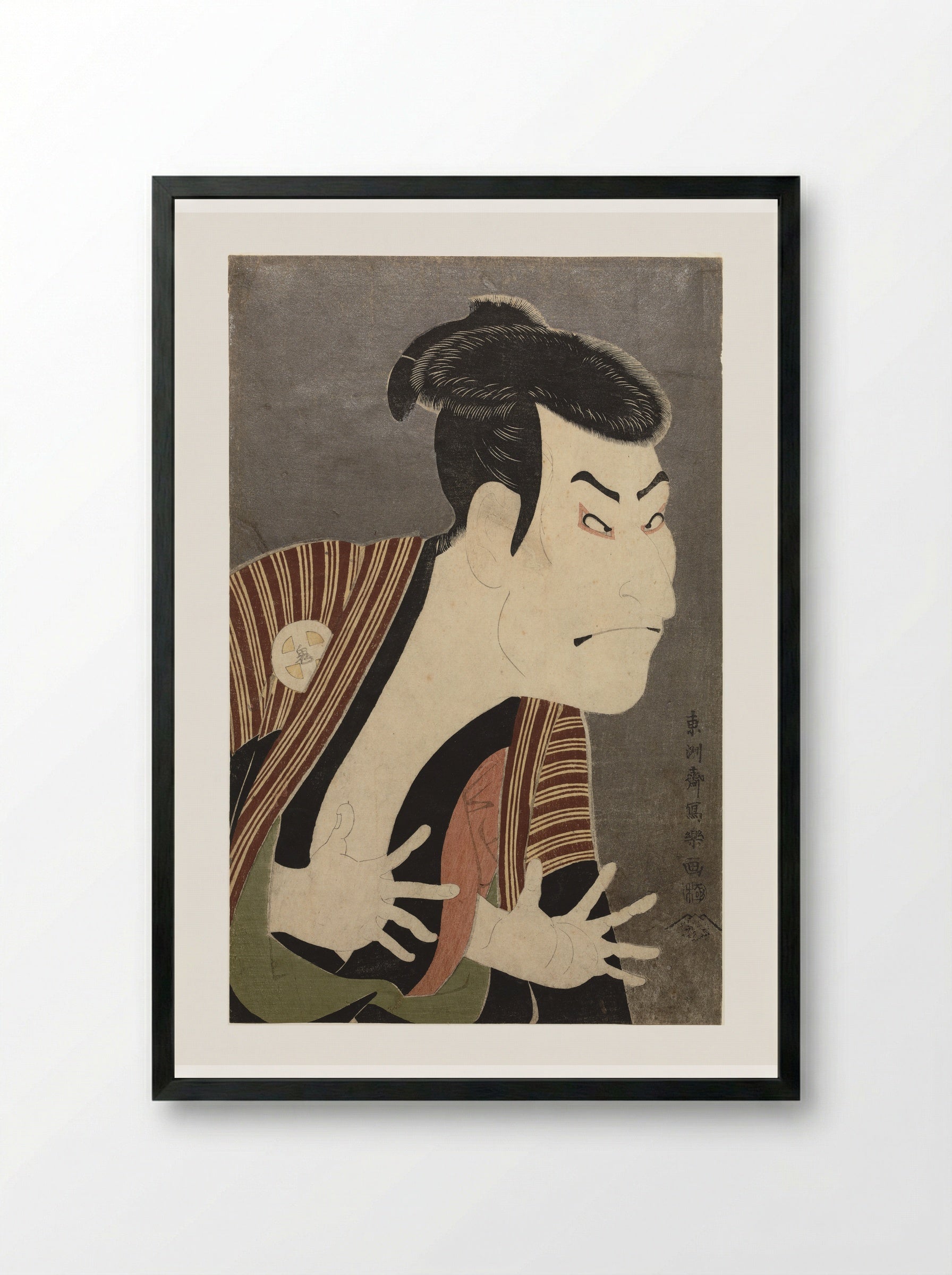 Kabuki Actor Ōtani Oniji III as Yakko Edobei - Tōshūsai Sharaku - Framed Print Black