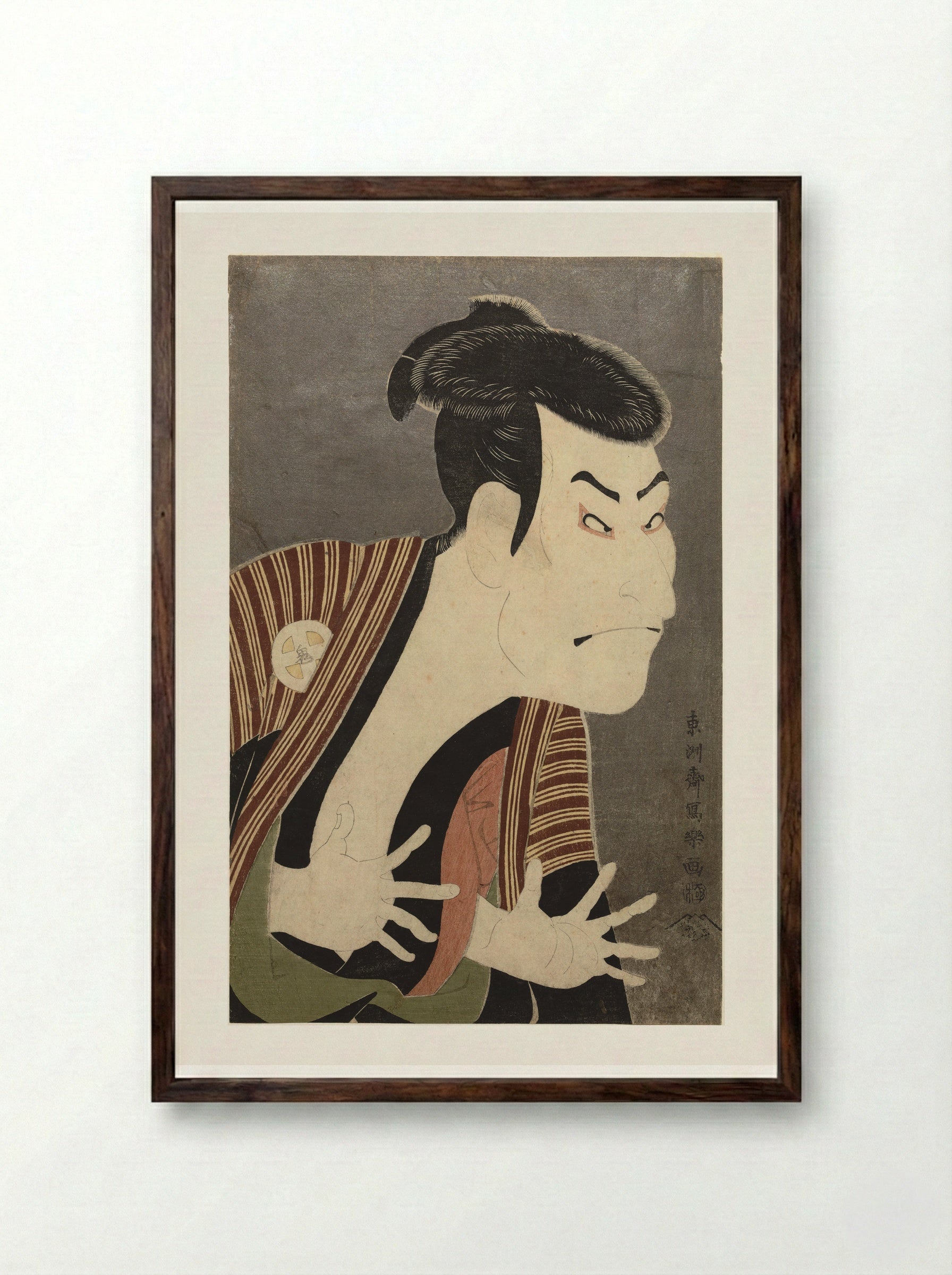 Kabuki Actor Ōtani Oniji III as Yakko Edobei - Tōshūsai Sharaku - Framed Print Dark Wood