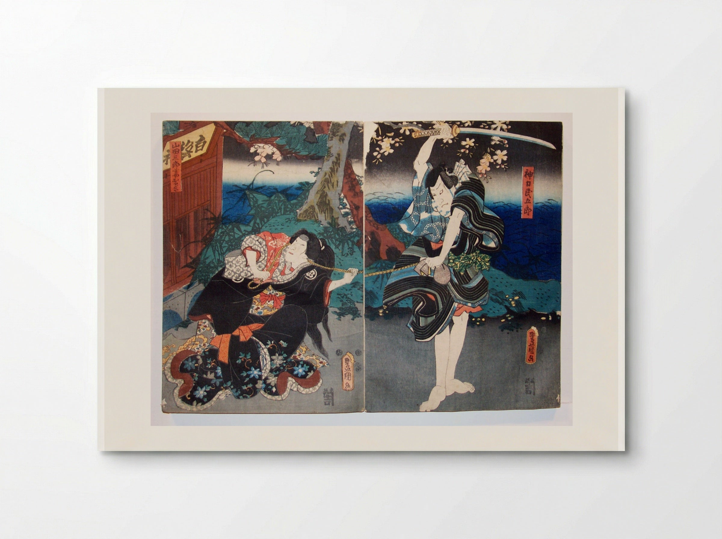 Kabuki Actors in Dramatic Scene - Utagawa Kunisada - Poster