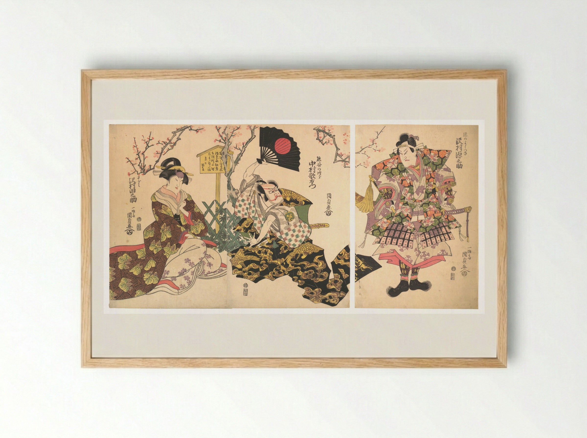 Kabuki Scene at Kumagai's Camp - Utagawa Kunisada - Framed Print Wood