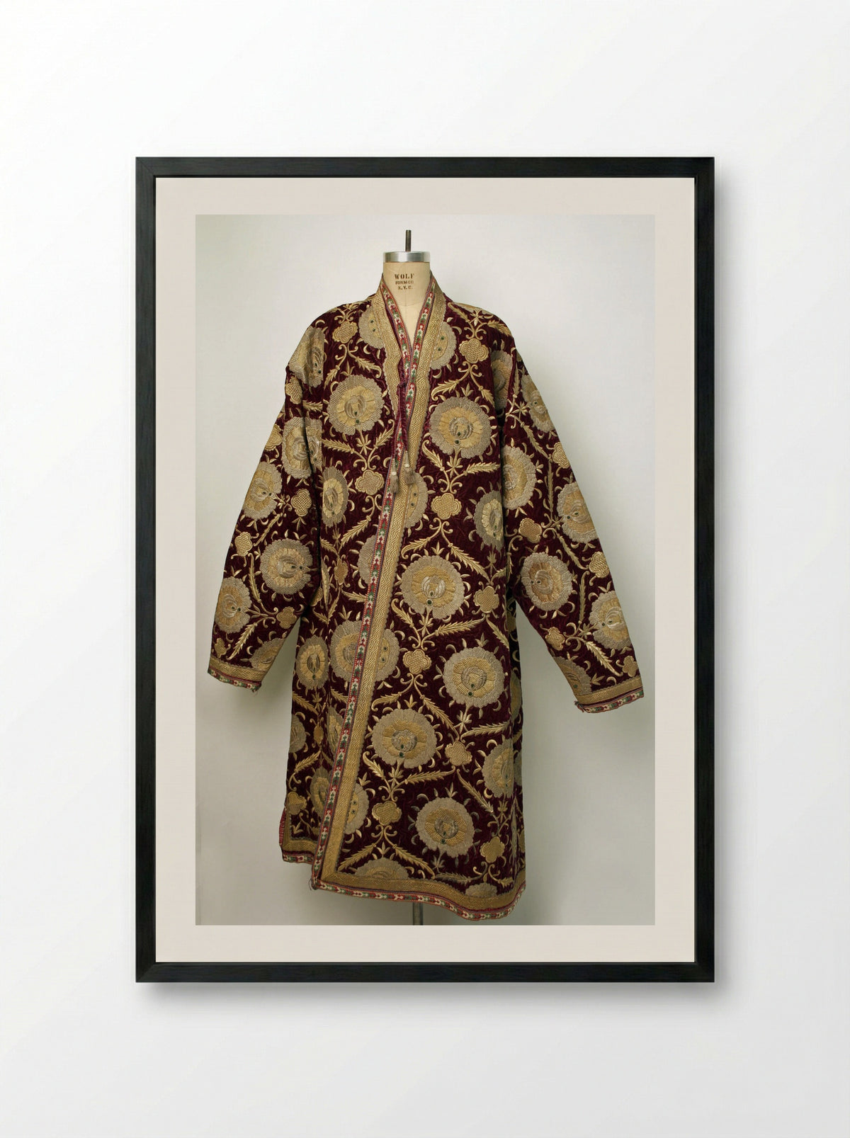 Kaftan (Embroidered Velvet Robe) - Fine Art Print - Framed Print Black