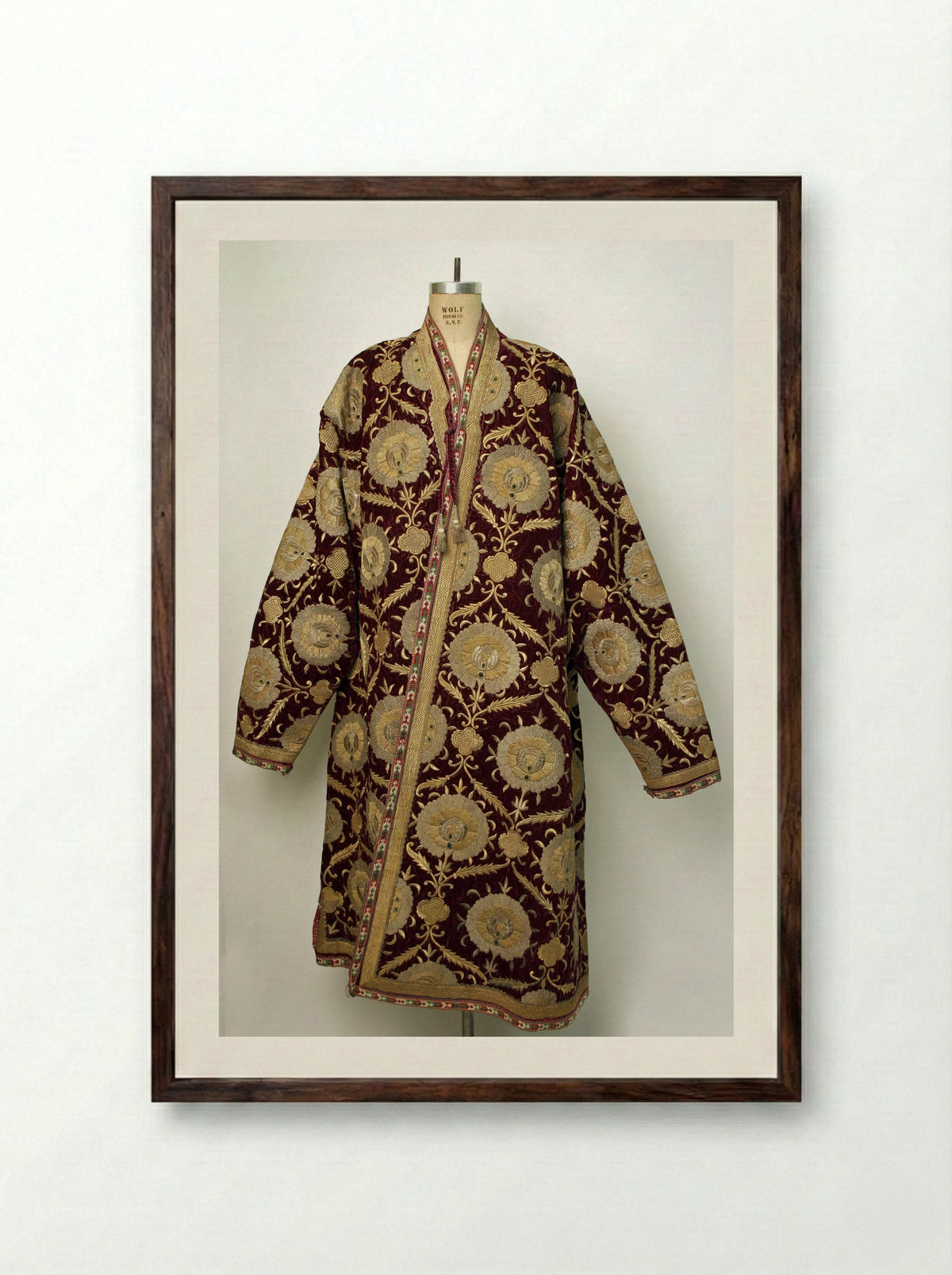 Kaftan (Embroidered Velvet Robe) - Fine Art Print - Framed Print Dark Wood