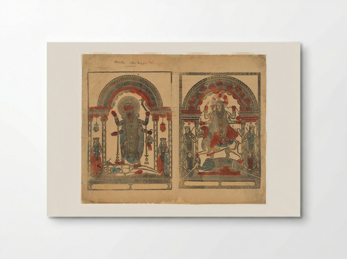 Kali and Jagaddhatri - Sri Hemchandra Das - Poster