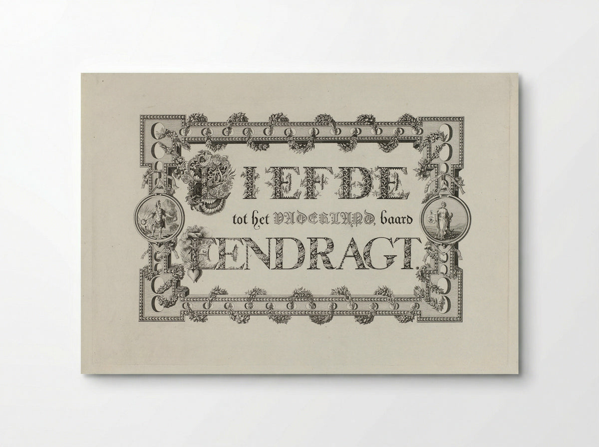 Kalligrafie op de eendracht van het land - Leonard Jozef Ferrier - Poster