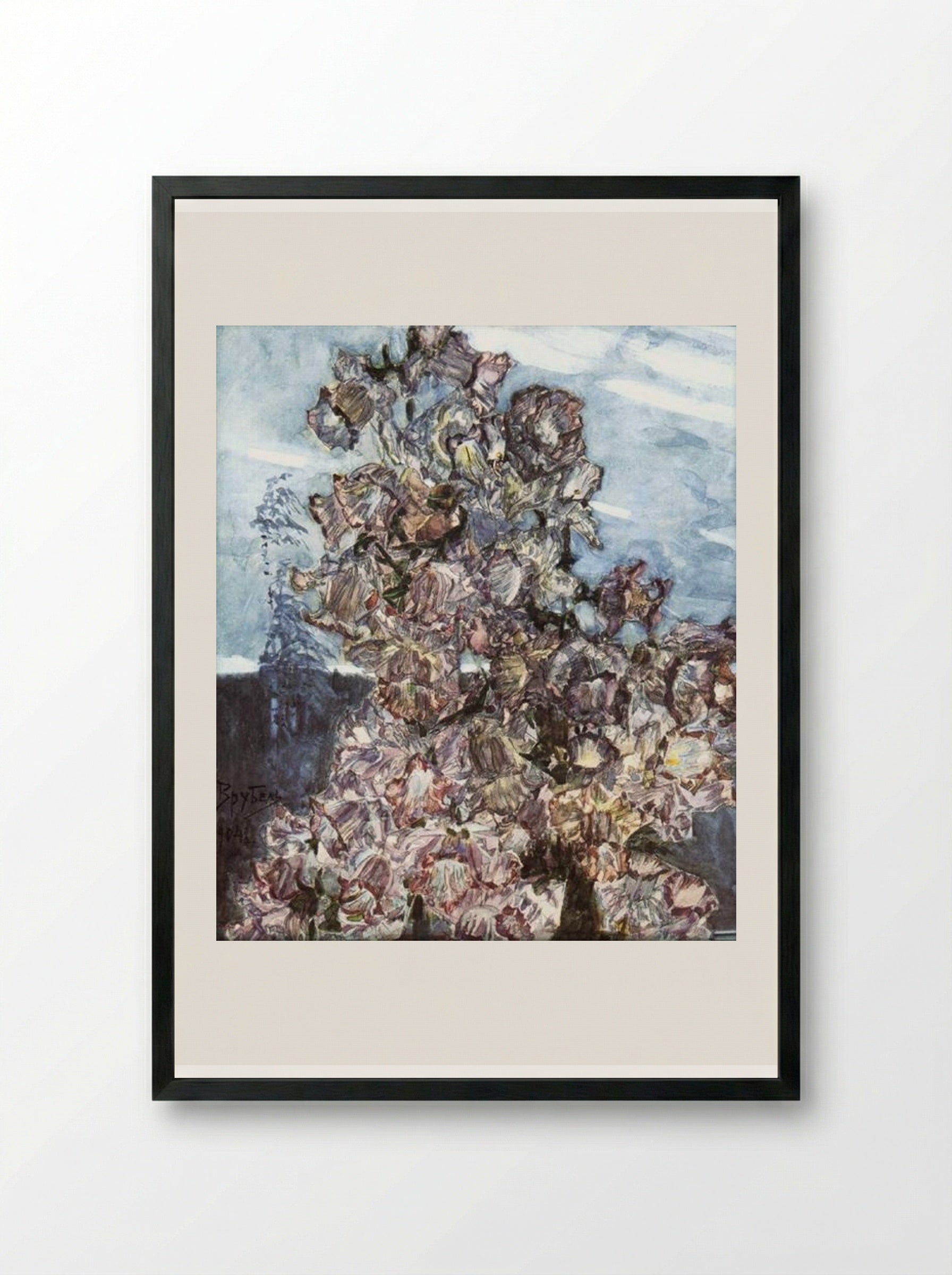 Kampanules - Mikhail Vrubel - Framed Print Black