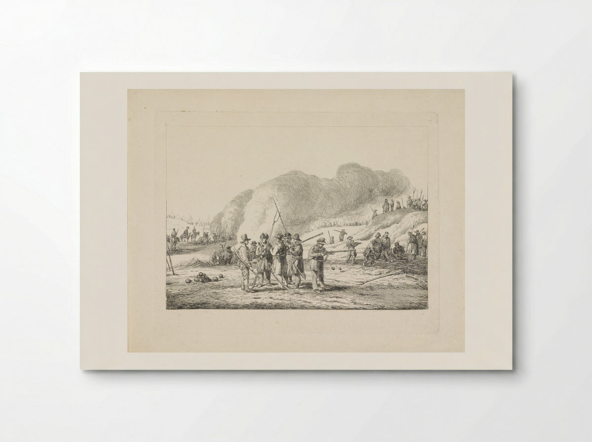 Kampement van burgers in duinen van Noord-Holland, 19 januari 1814 - Pieter Gerardus van Os - Poster