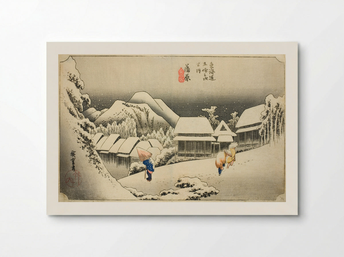 Kanbara: Evening Snow - Utagawa Hiroshige - Poster