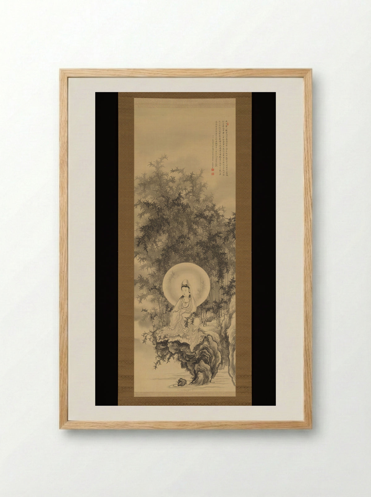 Kannon in a Bamboo Grove - Amano Hōko - Framed Print Wood