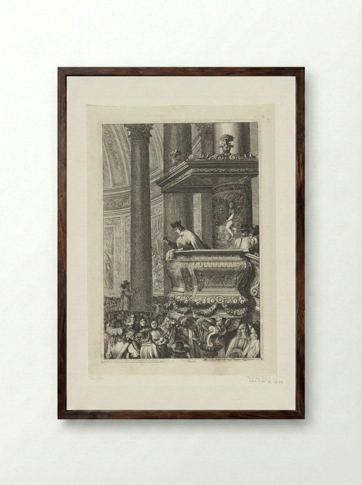 Kansel van opzij gezien - Jean Lepautre - Framed Print Dark Wood