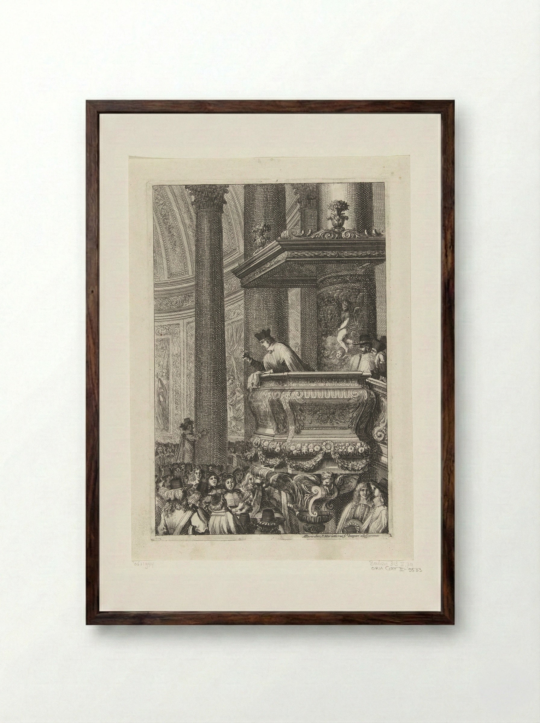 Kansel van opzij gezien - Jean Lepautre - Framed Print Dark Wood