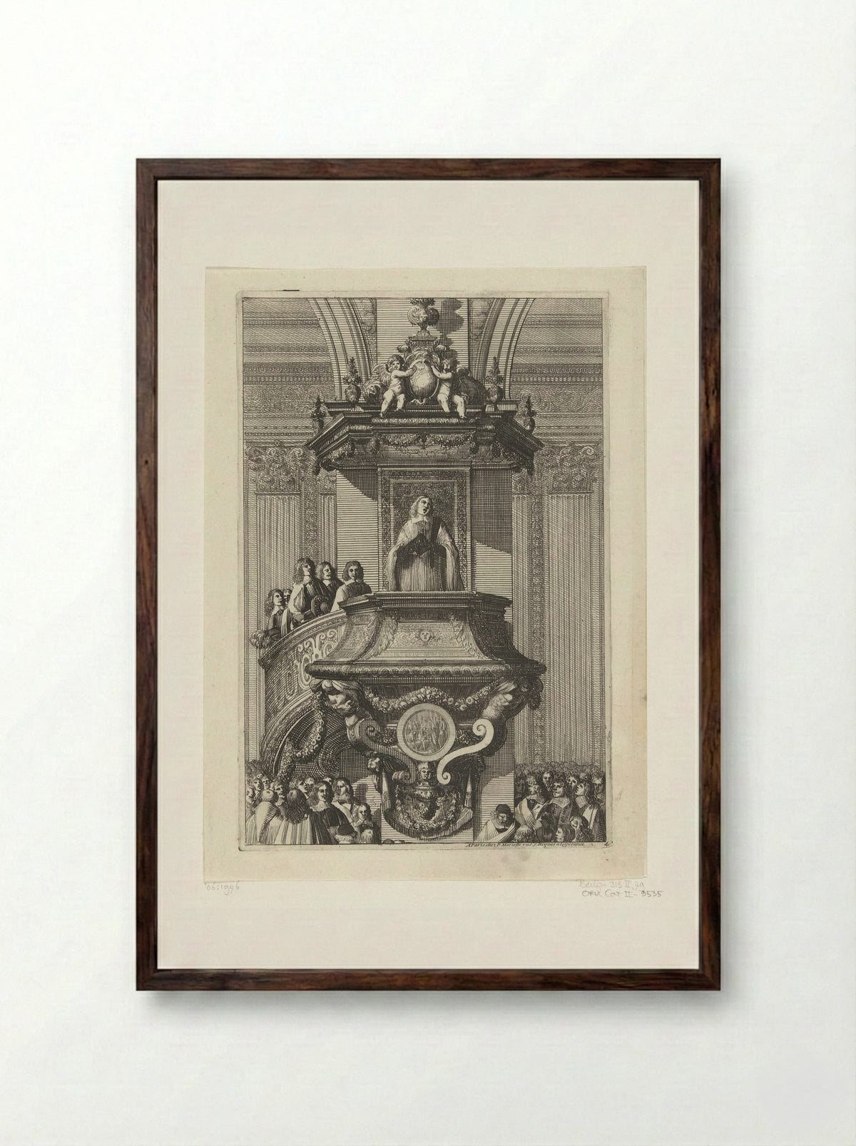 Kansel van voren gezien - Jean Lepautre - Framed Print Dark Wood