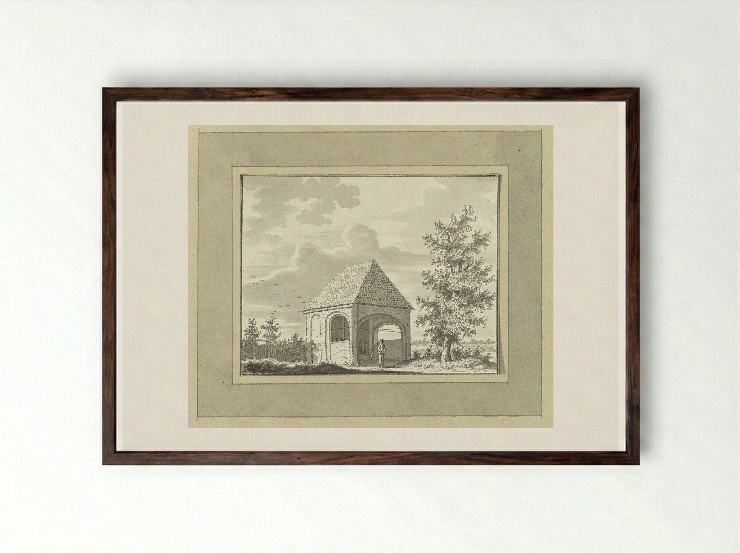 Kapel bij Ziegtelen - Ernst Willem Jan Bagelaar - Framed Print Dark Wood