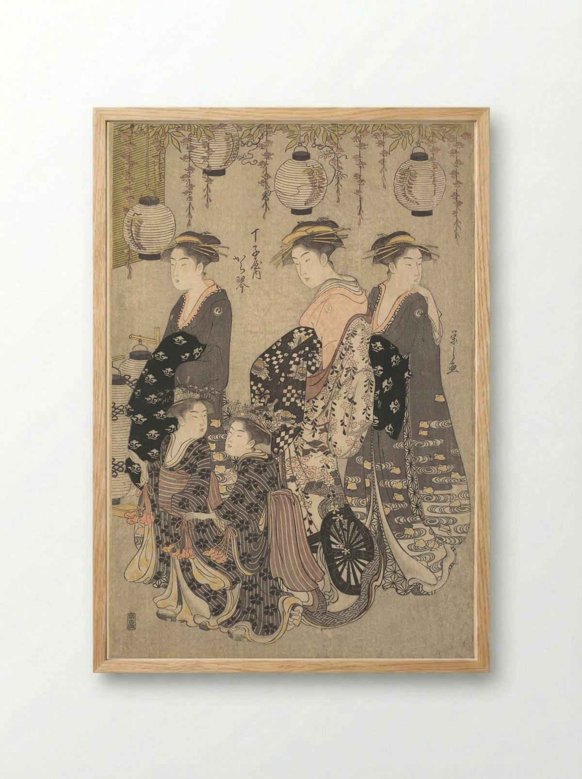 Karakoto of Chojiya on Parade - Chōbunsai Eishi - Framed Print Wood